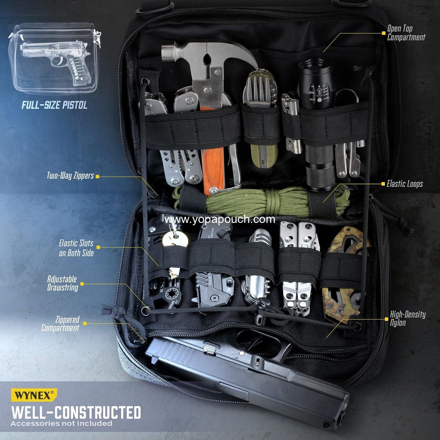 Wholesale Modular Large Admin Pouch - Double Layer Molle EDC EMT Utility Pouch with Map Sleeve and Large Capacity, Flag Patch Included, Supplier