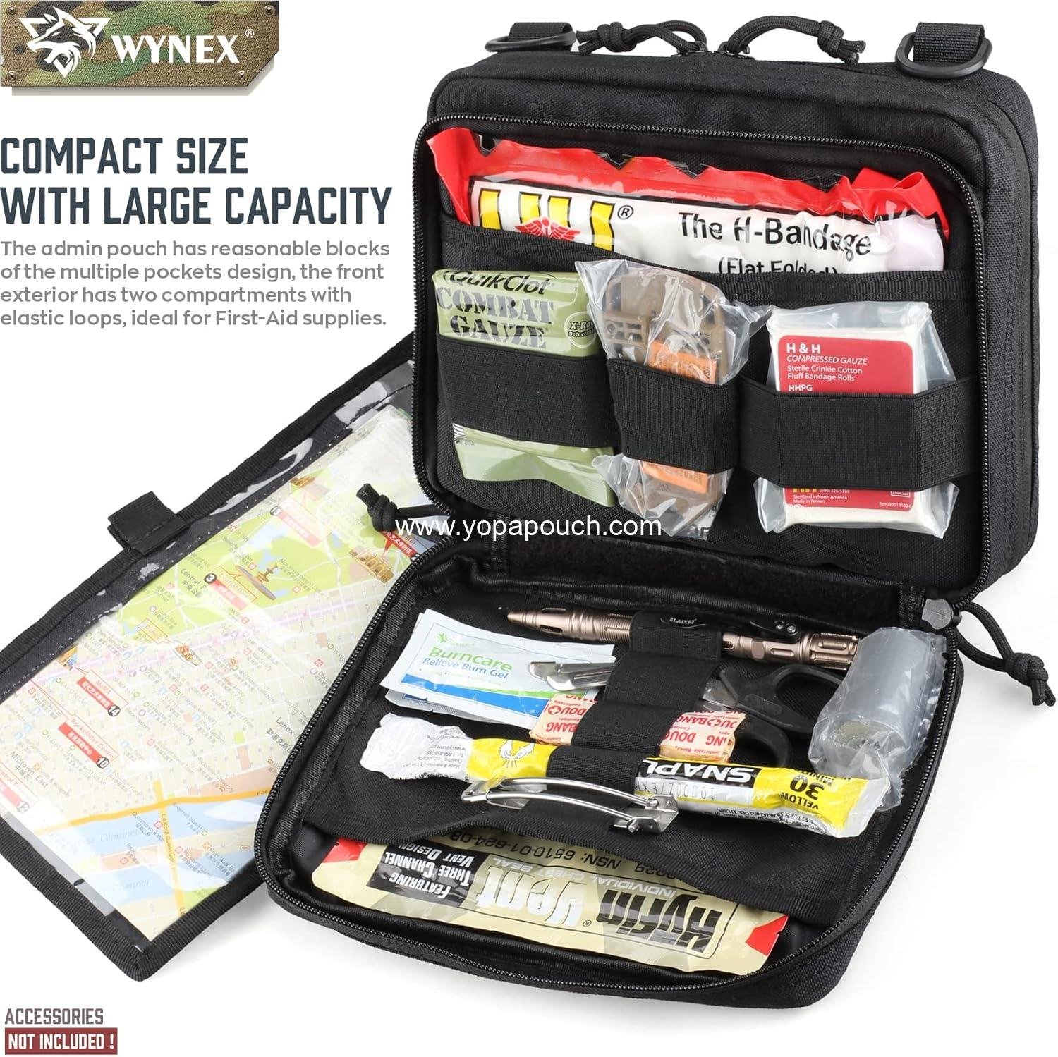 Wholesale Modular Large Admin Pouch - Double Layer Molle EDC EMT Utility Pouch with Map Sleeve and Large Capacity, Flag Patch Included, Supplier