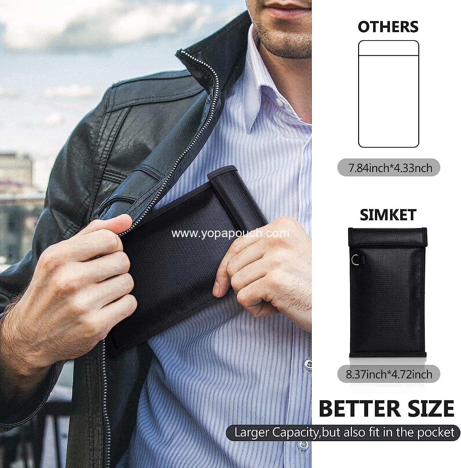 Wholesale Signal Blocking Bags for Phones and Car Keys, 2 Pack, Cell Phone Jammer, RFID/GPS Blocker - Black (M) Supplier