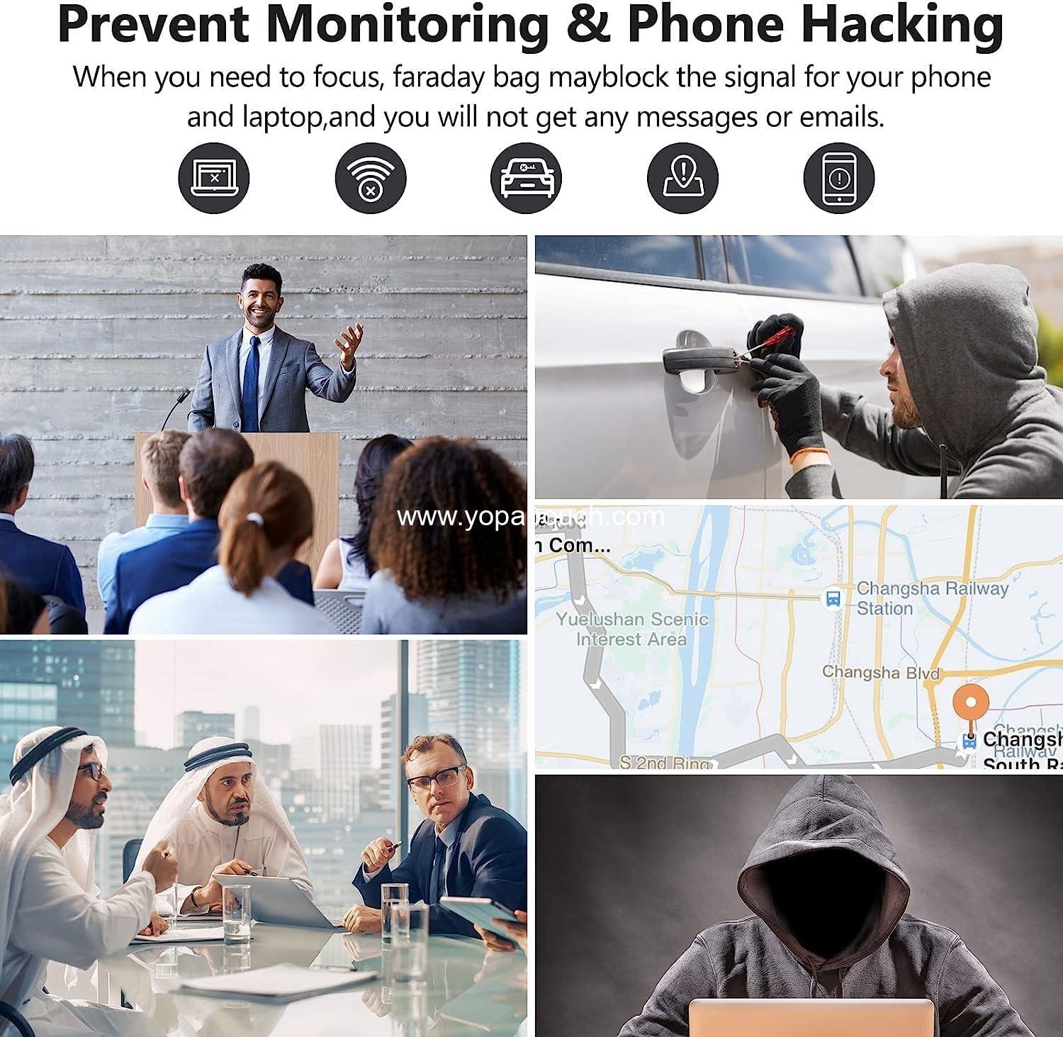 Wholesale Signal Blocking Bags for Phones and Car Keys, 2 Pack, Cell Phone Jammer, RFID/GPS Blocker - Black (M) Supplier