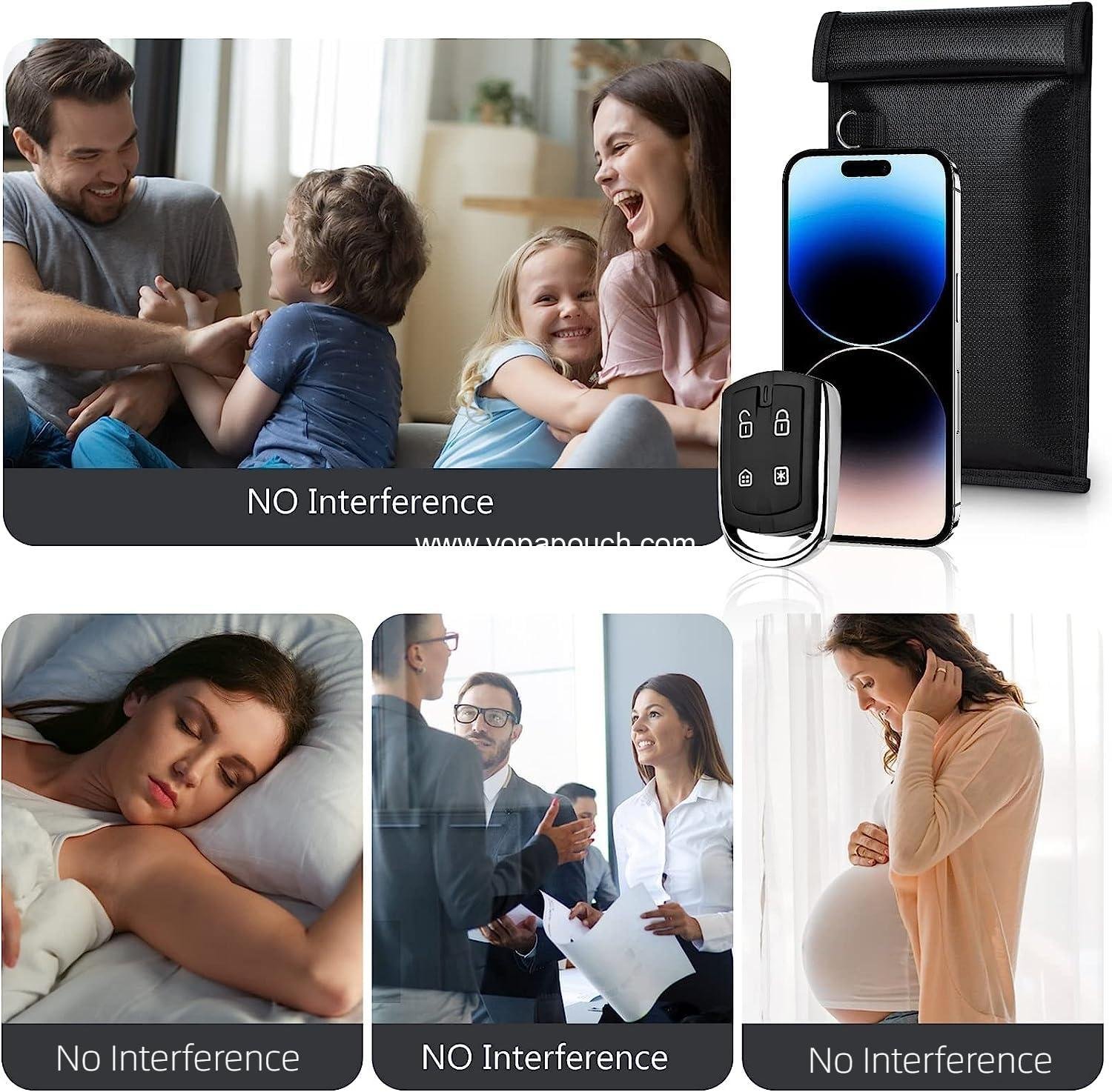 Wholesale Signal Blocking Bags for Phones and Car Keys, 2 Pack, Cell Phone Jammer, RFID/GPS Blocker - Black (M) Supplier