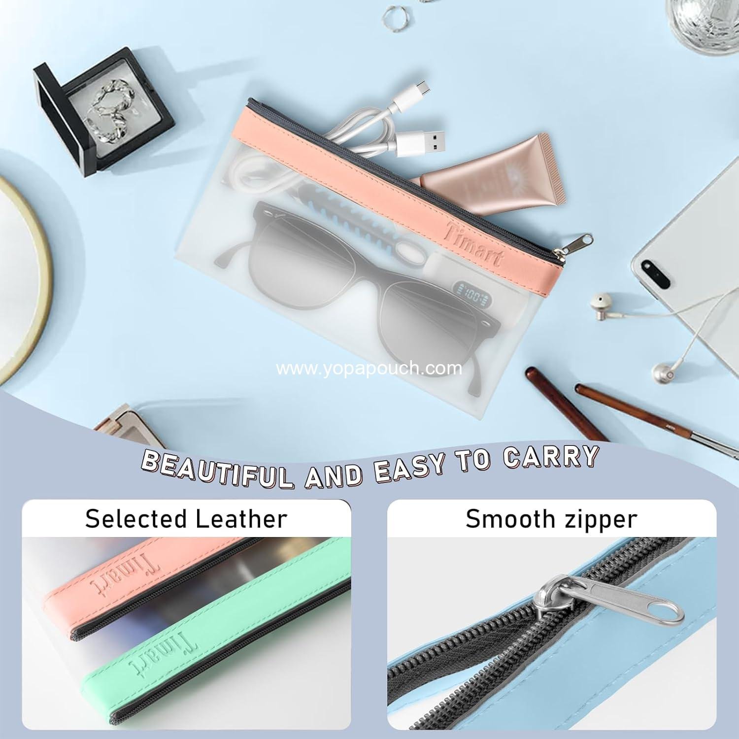 Wholesale Clear Pencil Pouch Set – 3 Pack (2 Large, 1 Small) – Zippered Pencil Case and Makeup Pouch for Kids and Office Supplies – Travel Accessories Supplier