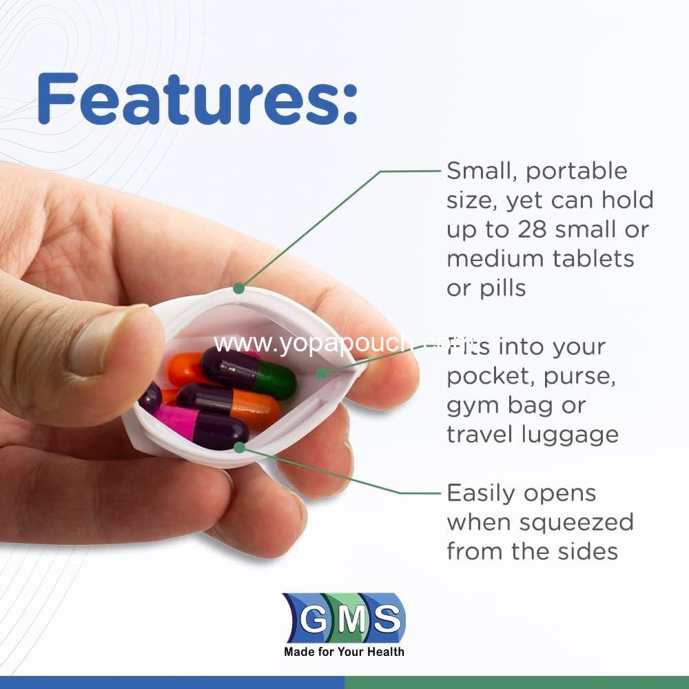 OEM Squeezable Pocket Pill Case - Small Lightweight Organizer for Travel - 2 Inch Discreet Design - Holds Medicines Securely - 2 Pack with Easy Access - Supplier