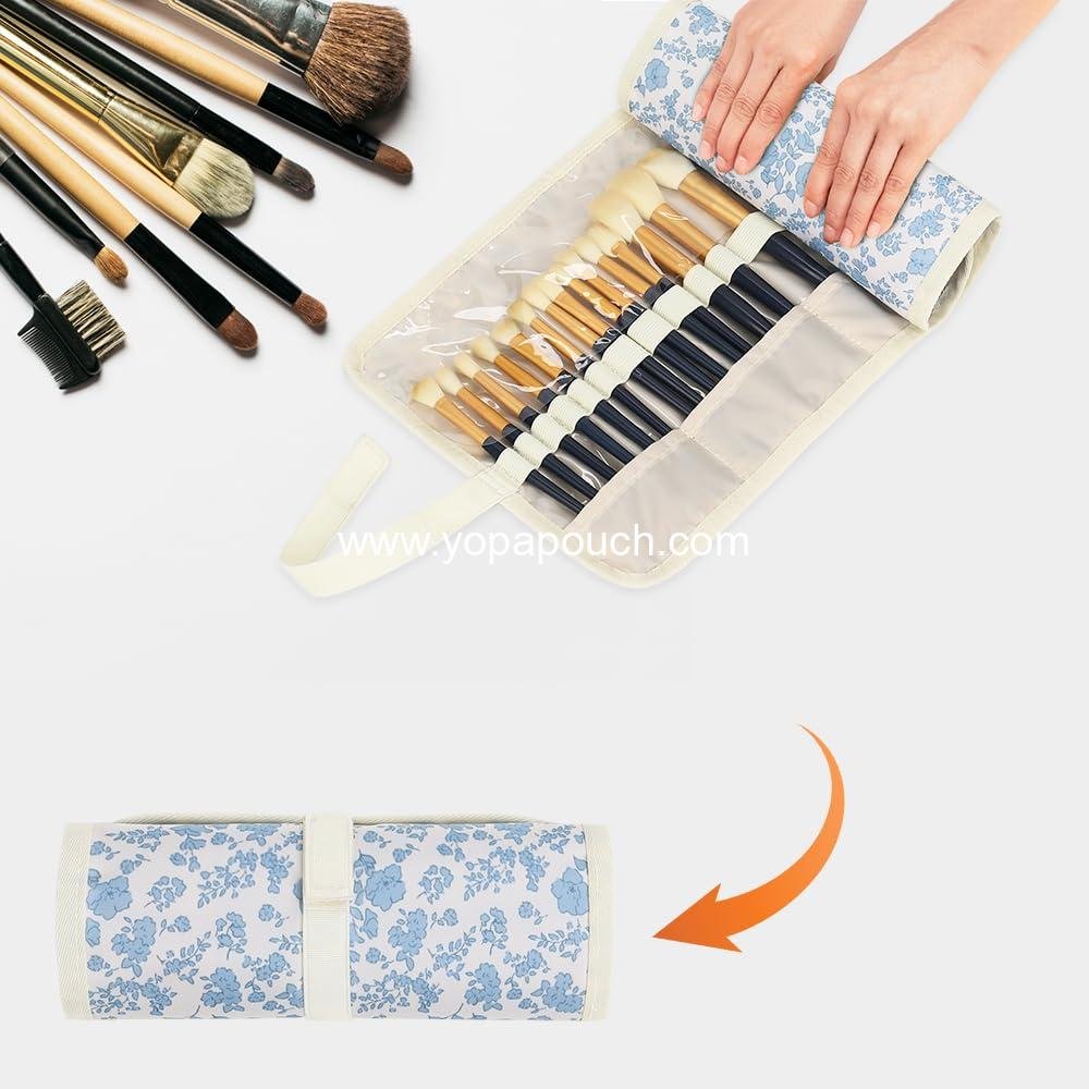 Wholesale Makeup Brush Holder, Organizer and Travel Pouch for Women - Cosmetic Brush Bag for Makeup Artists - Floral Design Supplier