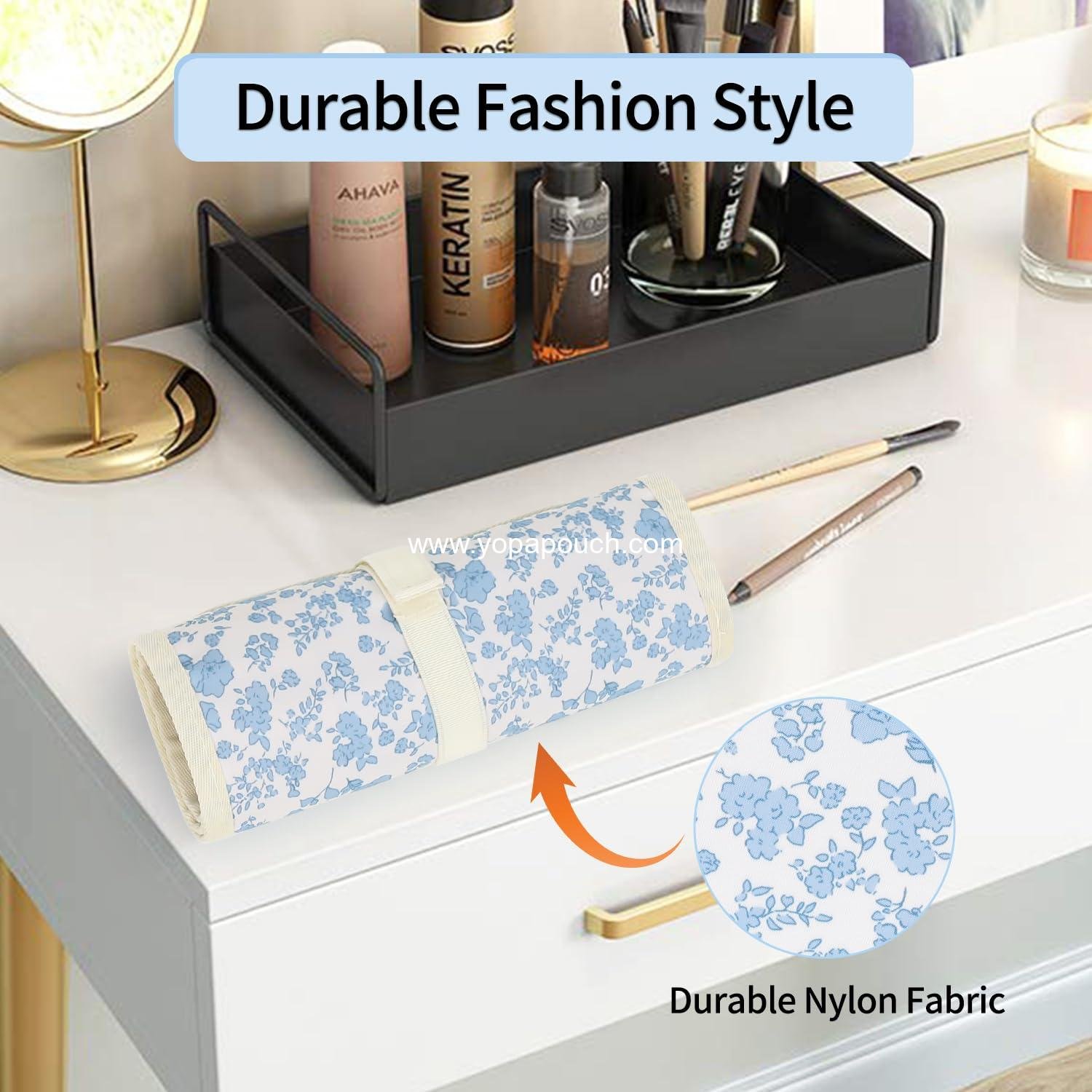 Wholesale Makeup Brush Holder, Organizer and Travel Pouch for Women - Cosmetic Brush Bag for Makeup Artists - Floral Design Supplier