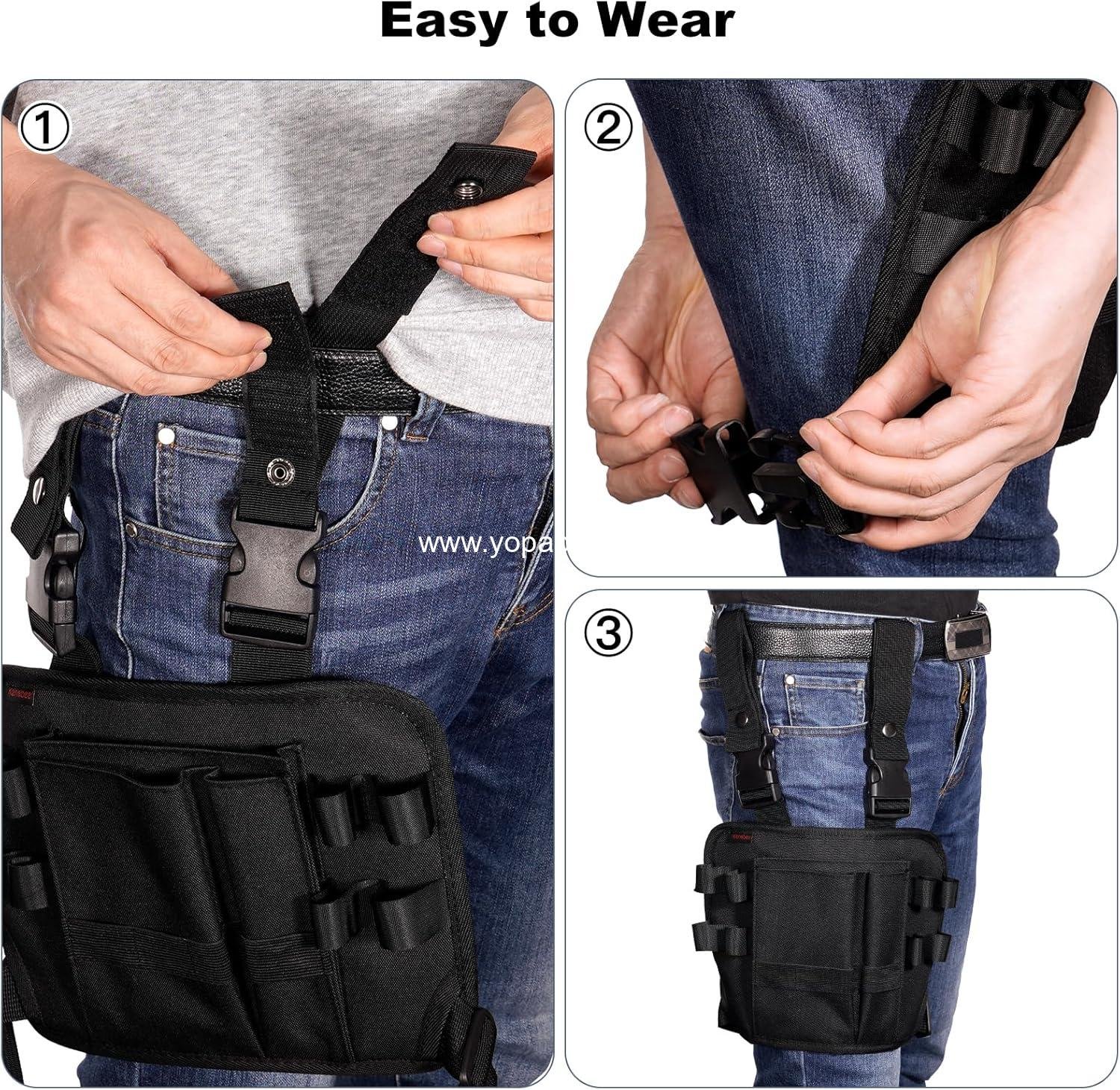 Wholesale Multifunctional Tool Pouch Holster with Belt Clip for Leg, Electrician Repair Bag, Utility Mini Organizer for Automotive Craftsman Carpenter Construction Supplier