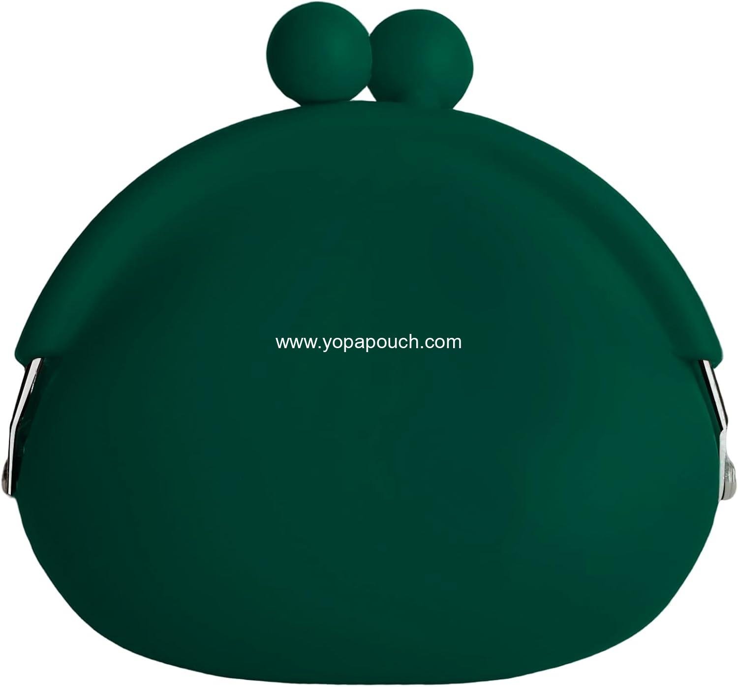 Wholesale Silicone Coin Purse for Women – Small Kiss Lock Pouch for Coins, Keys, Lipstick, Earphones – Cute Mini Change Purse for Daily Life, Travel, Party (Dark Green) Supplier