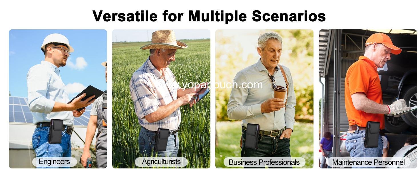 Wholesale Leather Cell Phone Holster with Belt Clip and Strong Magnetic Closure for iPhone 16/15/14/13/12/16e, Samsung Galaxy S25/S24/S23/S22/S21 - Black, Factory