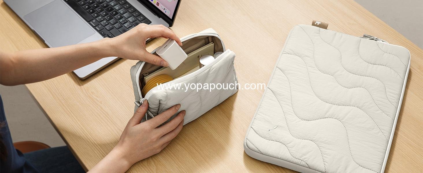 Wholesale Soft Puffy Electronics Organizer Travel Case, Portable Tech Pouch Storage for Chargers, Cords, and Cables - Ideal Birthday or Christmas Gift for Women and Girls, Factory