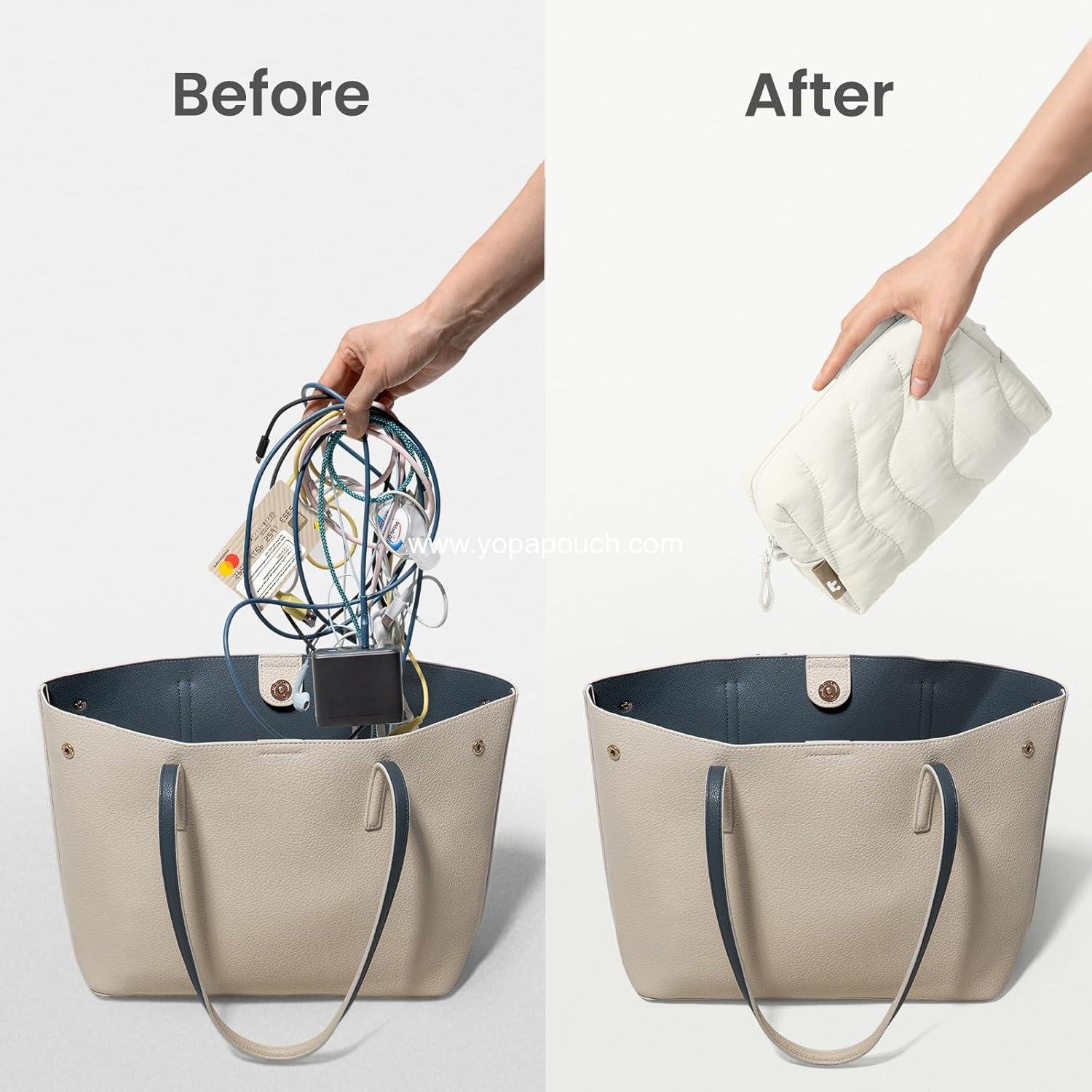 Wholesale Soft Puffy Electronics Organizer Travel Case, Portable Tech Pouch Storage for Chargers, Cords, and Cables - Ideal Birthday or Christmas Gift for Women and Girls, Factory