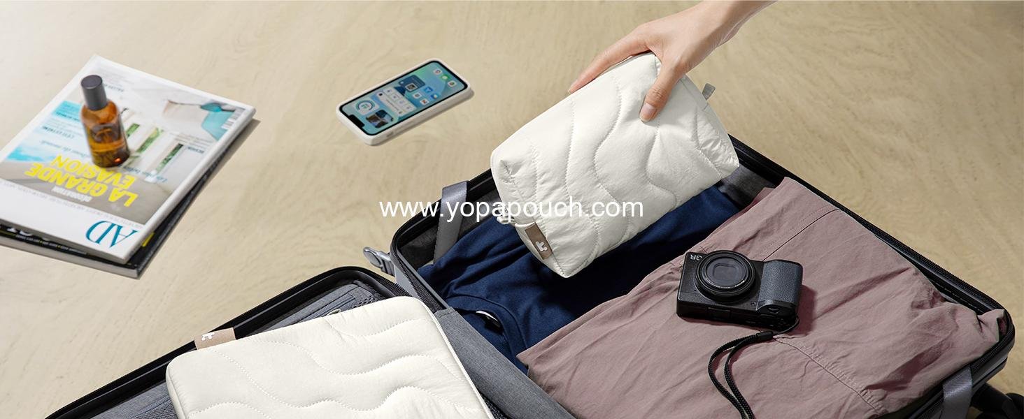 Wholesale Soft Puffy Electronics Organizer Travel Case, Portable Tech Pouch Storage for Chargers, Cords, and Cables - Ideal Birthday or Christmas Gift for Women and Girls, Factory