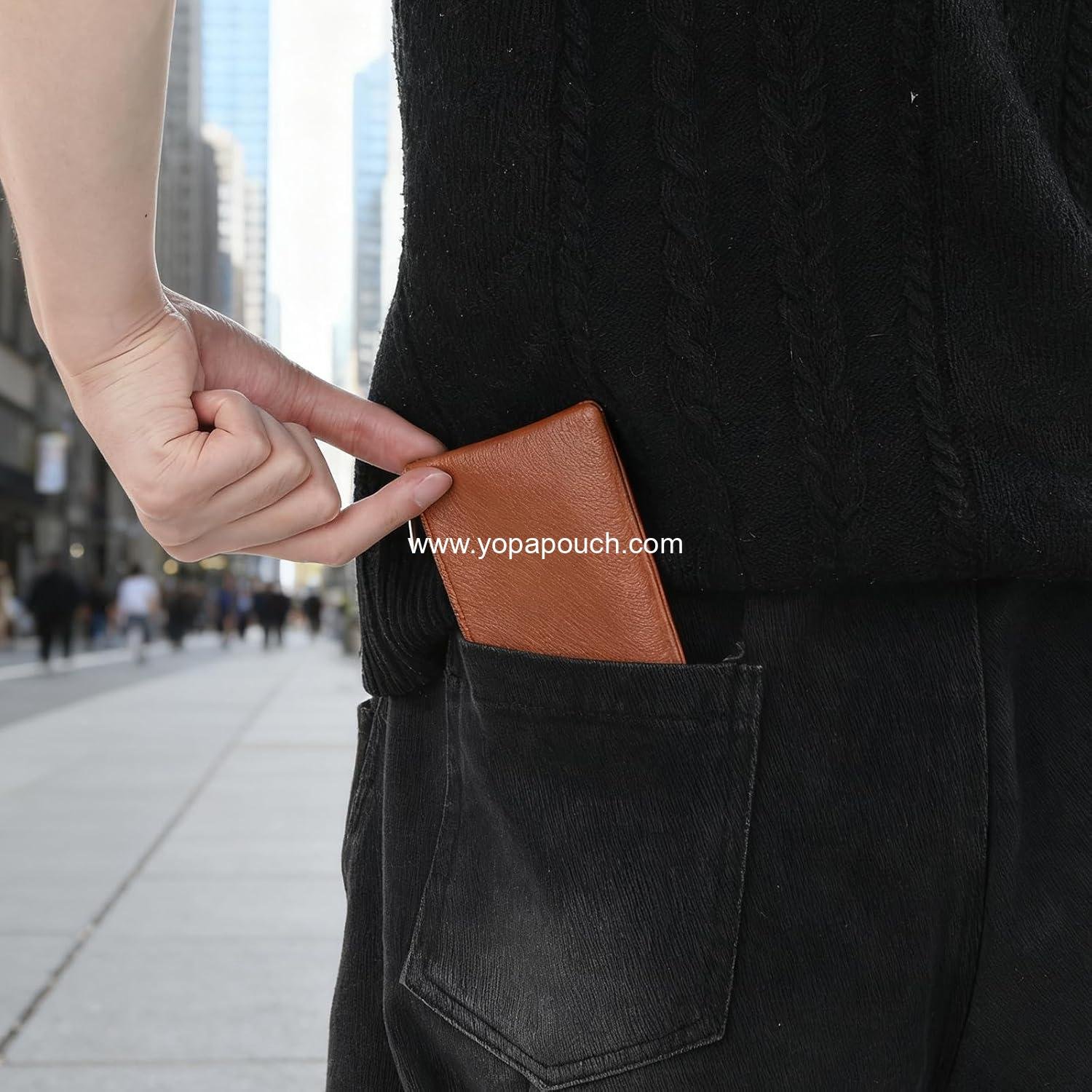 OEM 4PCS Portable PU Leather Coin Purse Mini Wallet Zipper Small Pouch for Women and Men Cash Keys Lipstick Credit Card ID Card (Black Blue Pink Brown) Supplier