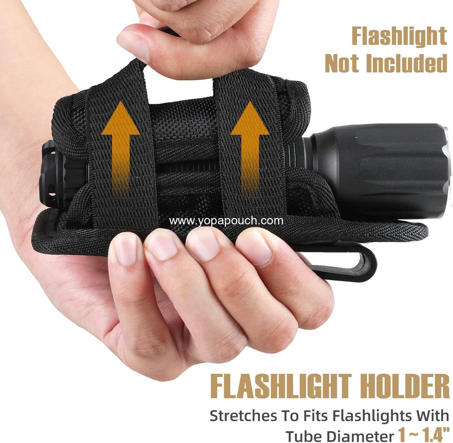Wholesale Tactical Flashlight Pouch Holster, Rotatable Holder with 360 Degree Carabiner Clip for Tactical Torch Carry Case - Supplier
