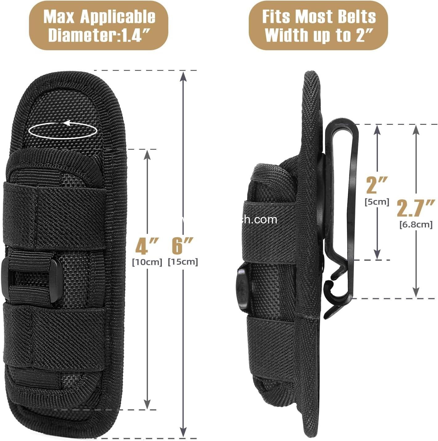 Wholesale Tactical Flashlight Pouch Holster, Rotatable Holder with 360 Degree Carabiner Clip for Tactical Torch Carry Case - Supplier