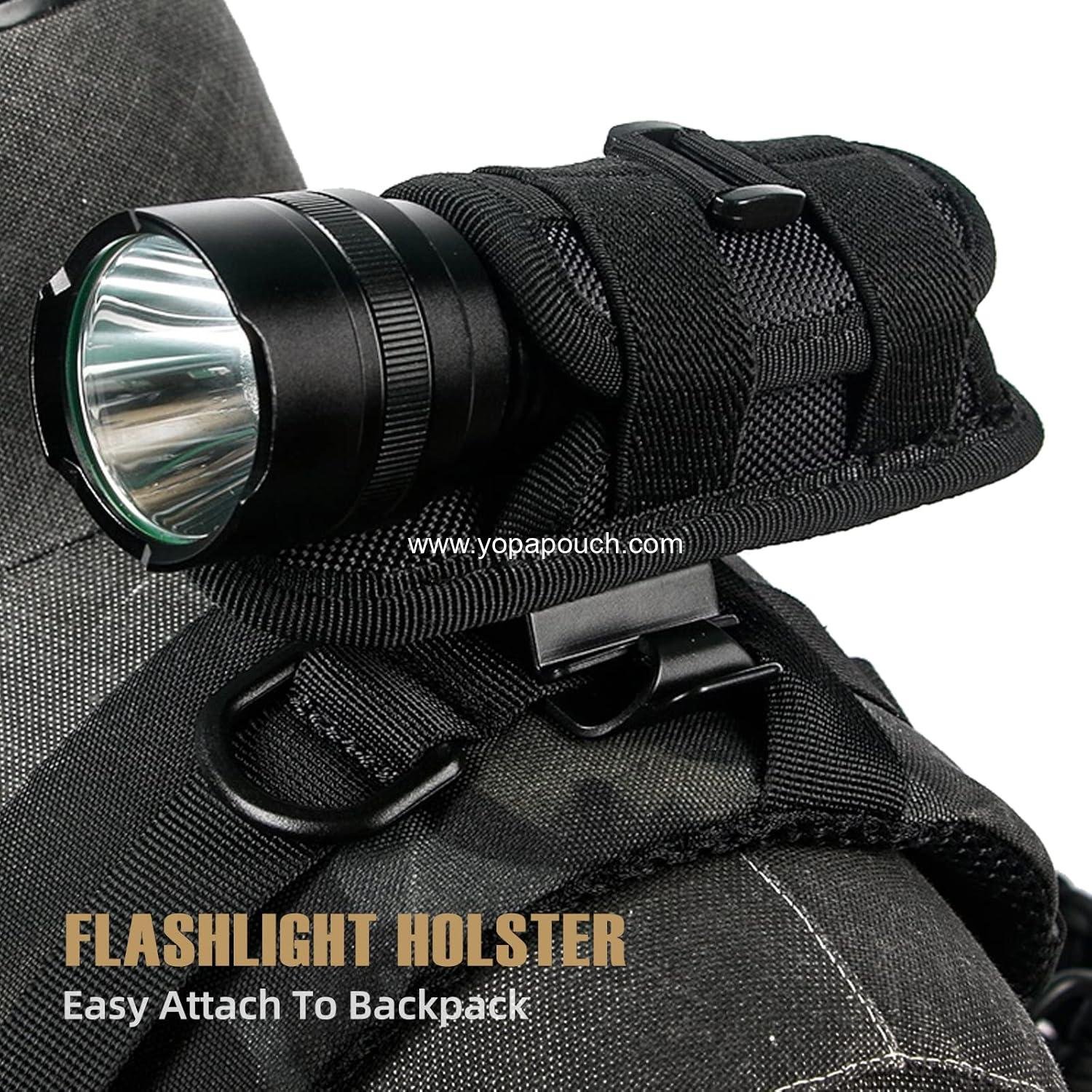 Wholesale Tactical Flashlight Pouch Holster, Rotatable Holder with 360 Degree Carabiner Clip for Tactical Torch Carry Case - Supplier