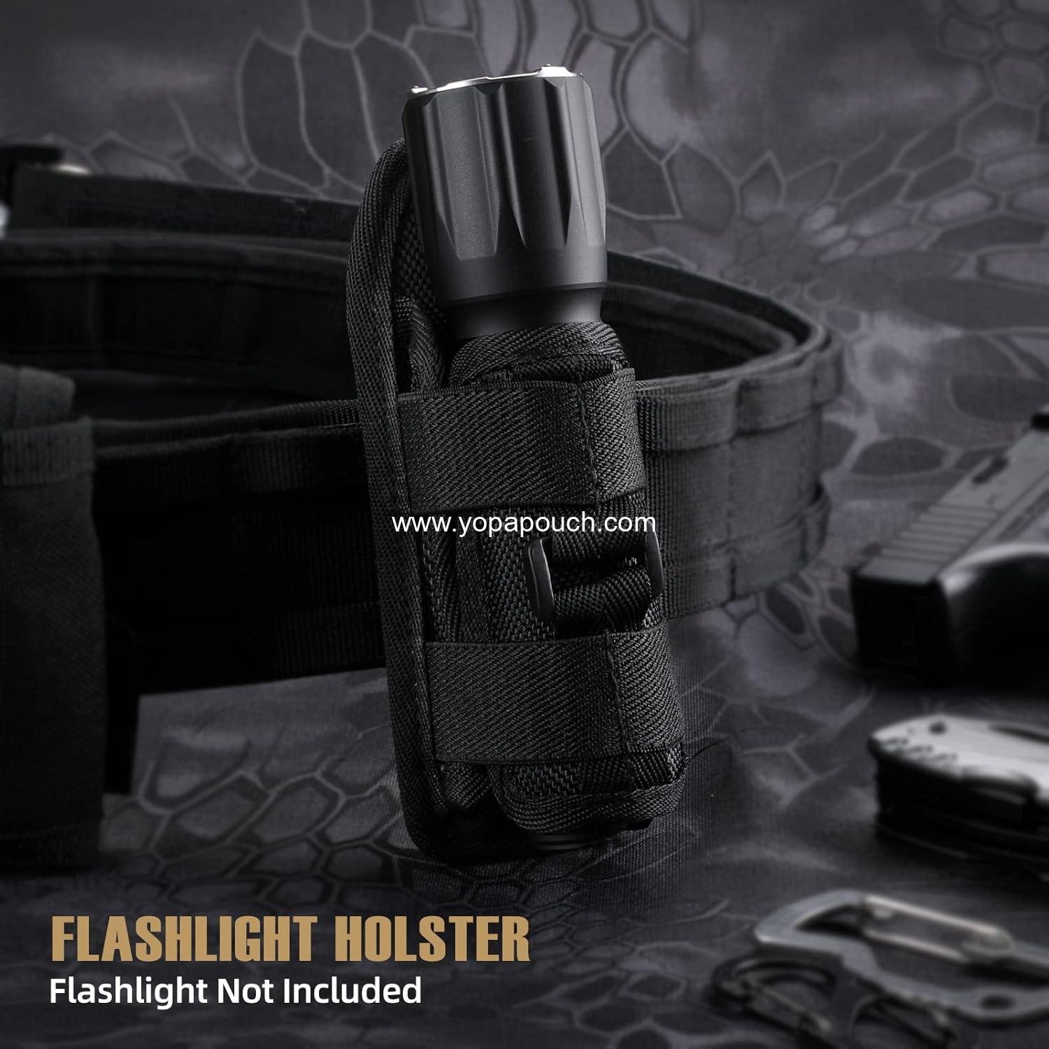 Wholesale Tactical Flashlight Pouch Holster, Rotatable Holder with 360 Degree Carabiner Clip for Tactical Torch Carry Case - Supplier