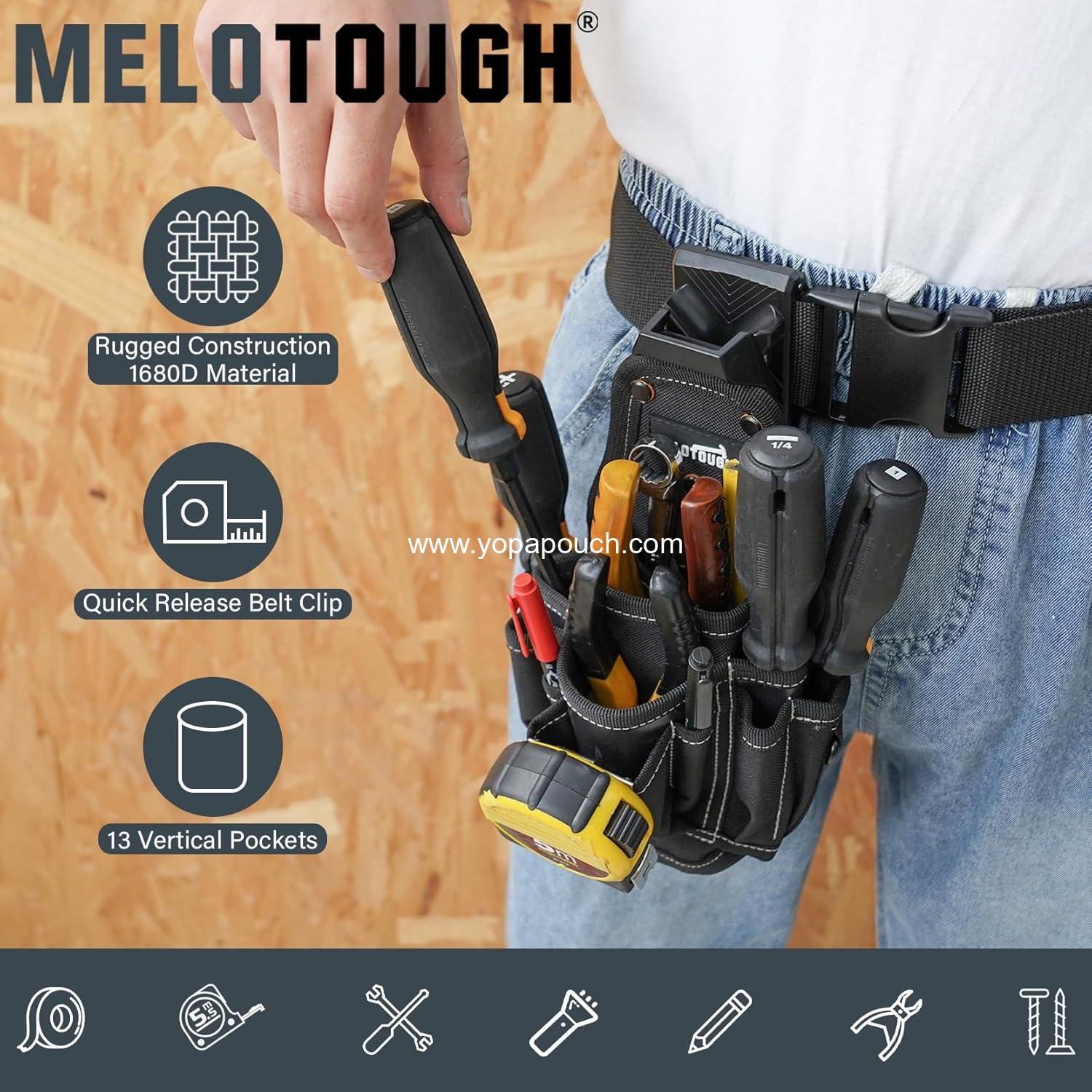 Wholesale Small Tool Pouch with Quick Release Belt Clip, Clip-On Tool Holder Accessory for Larger Pockets & Loop - OEM Supplier