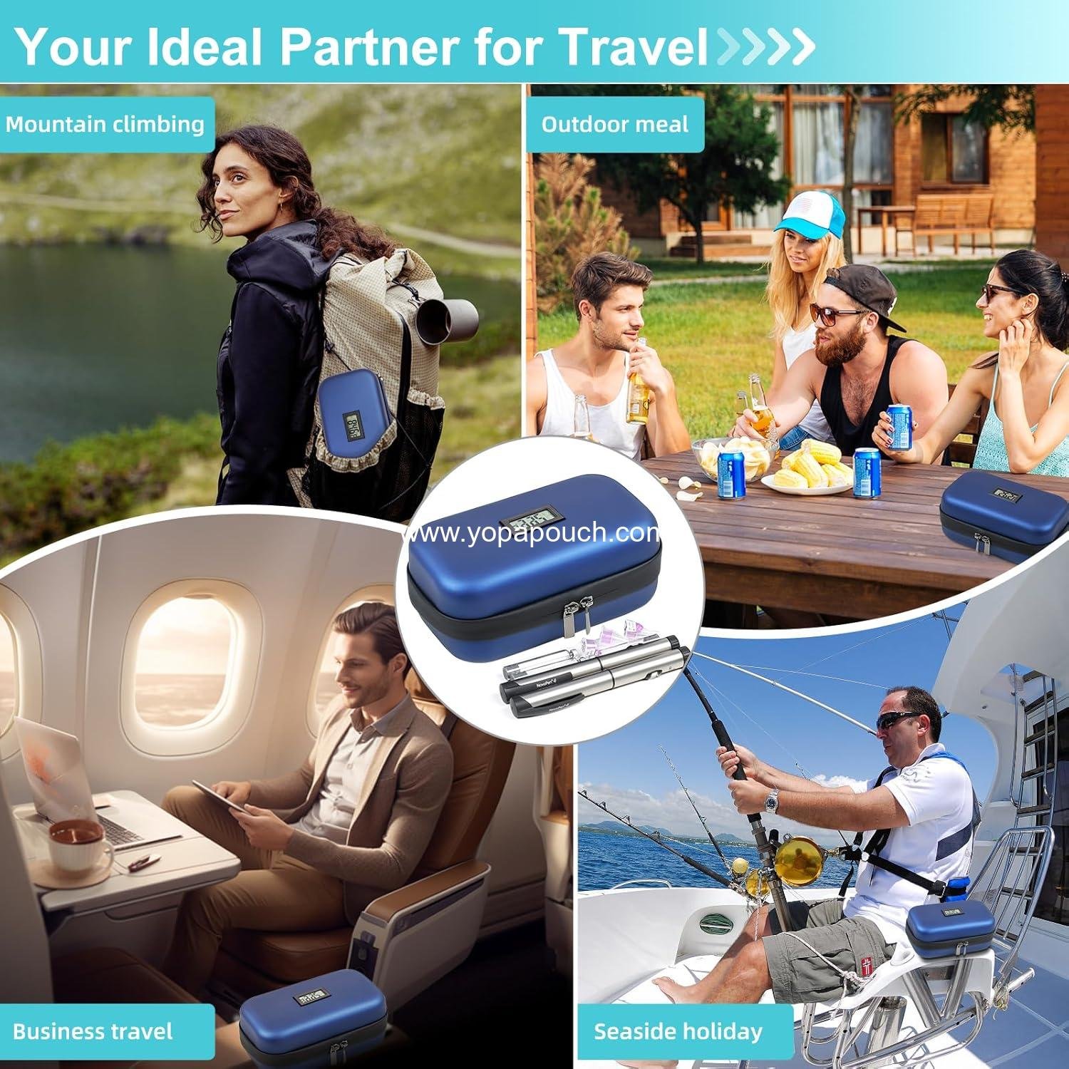 Wholesale Insulin Cooler Travel Case TSA Approved Diabetic Medication Organizer with Temperature Display and 2 Ice Packs for Travel - Factory