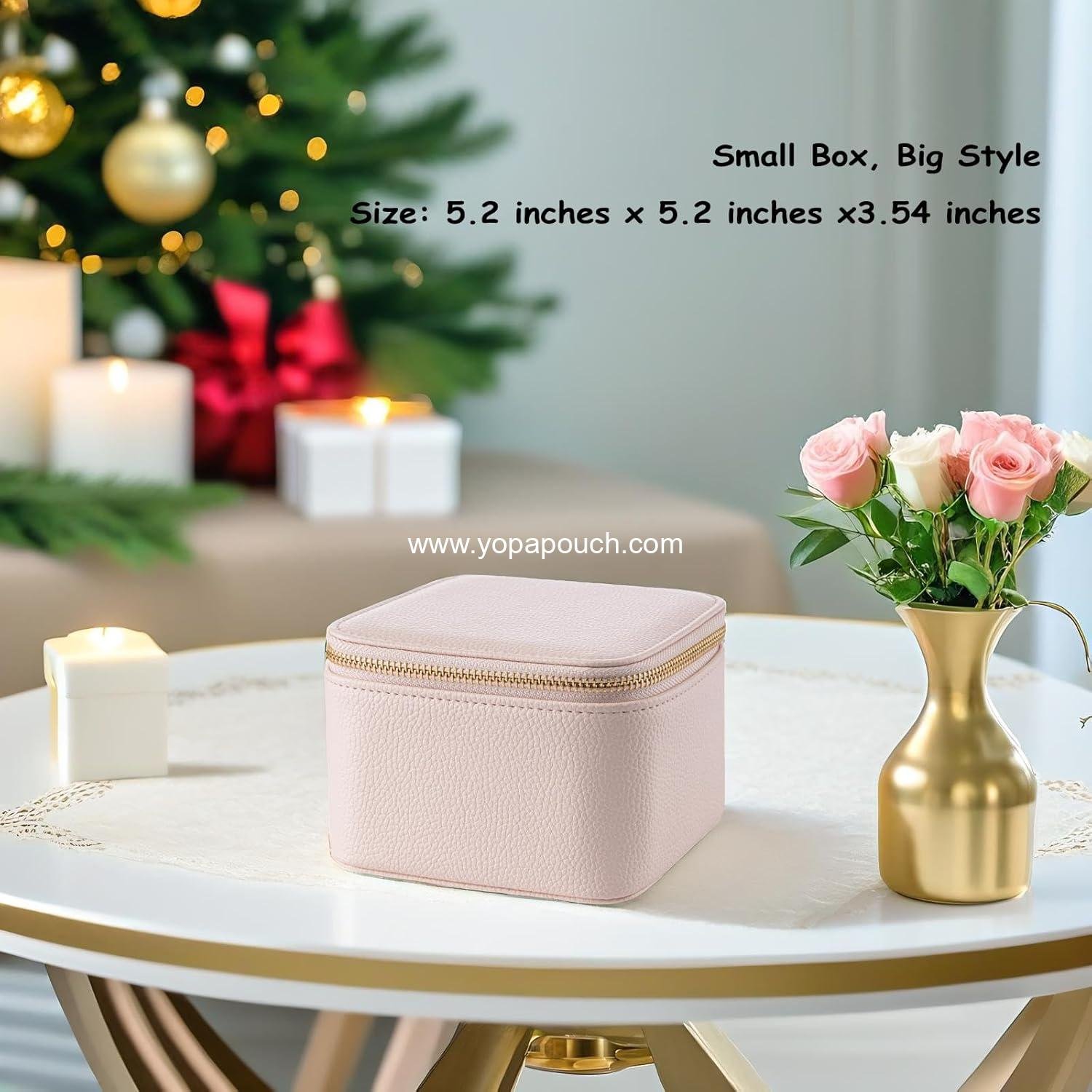 Wholesale Travel Jewelry Organizer - 6 Velvet Zipped Pouches for Necklaces, Rings, Earrings, and Storage, Rosy Mauve Supplier