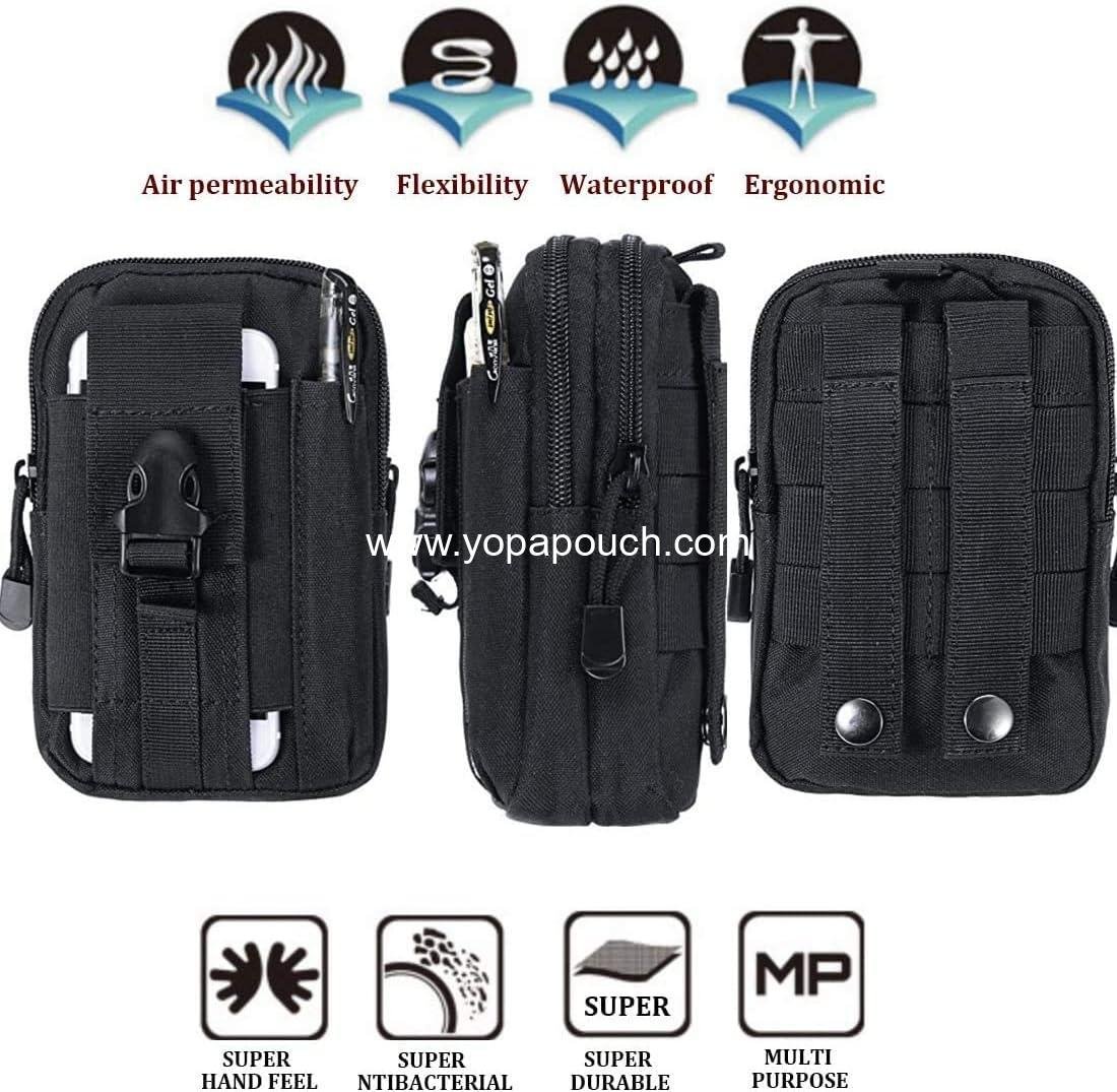 Wholesale Tactical Molle Pouch Universal EDC Waist Bag Outdoor Belt Gear Tool Gadget Pocket with Cell Phone Holster (Orange) - Supplier