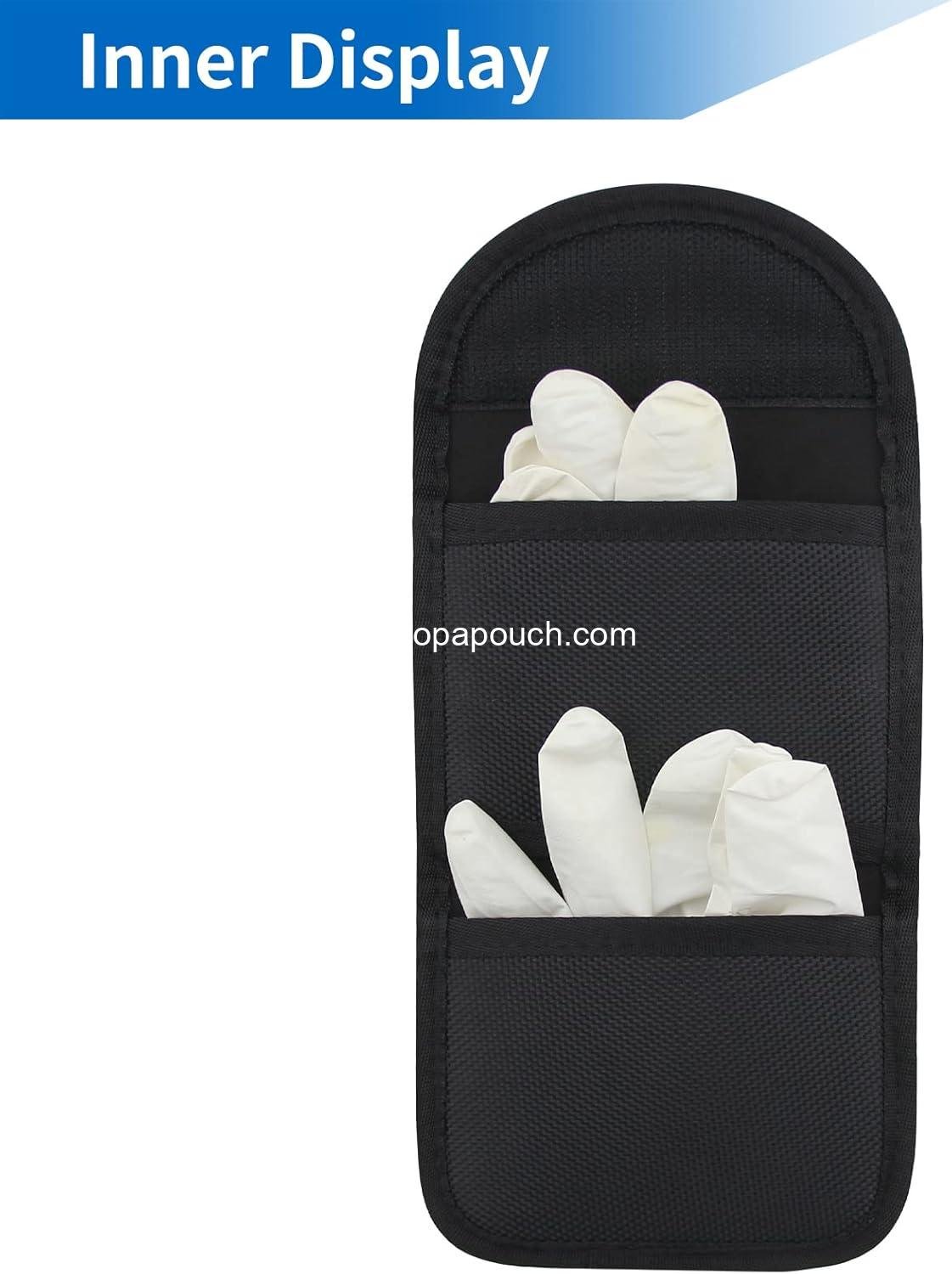 Wholesale Double Glove Pouch for Duty Belt, 1680D Nylon Latex Disposable Holder for Police Firefighters Manufacturer