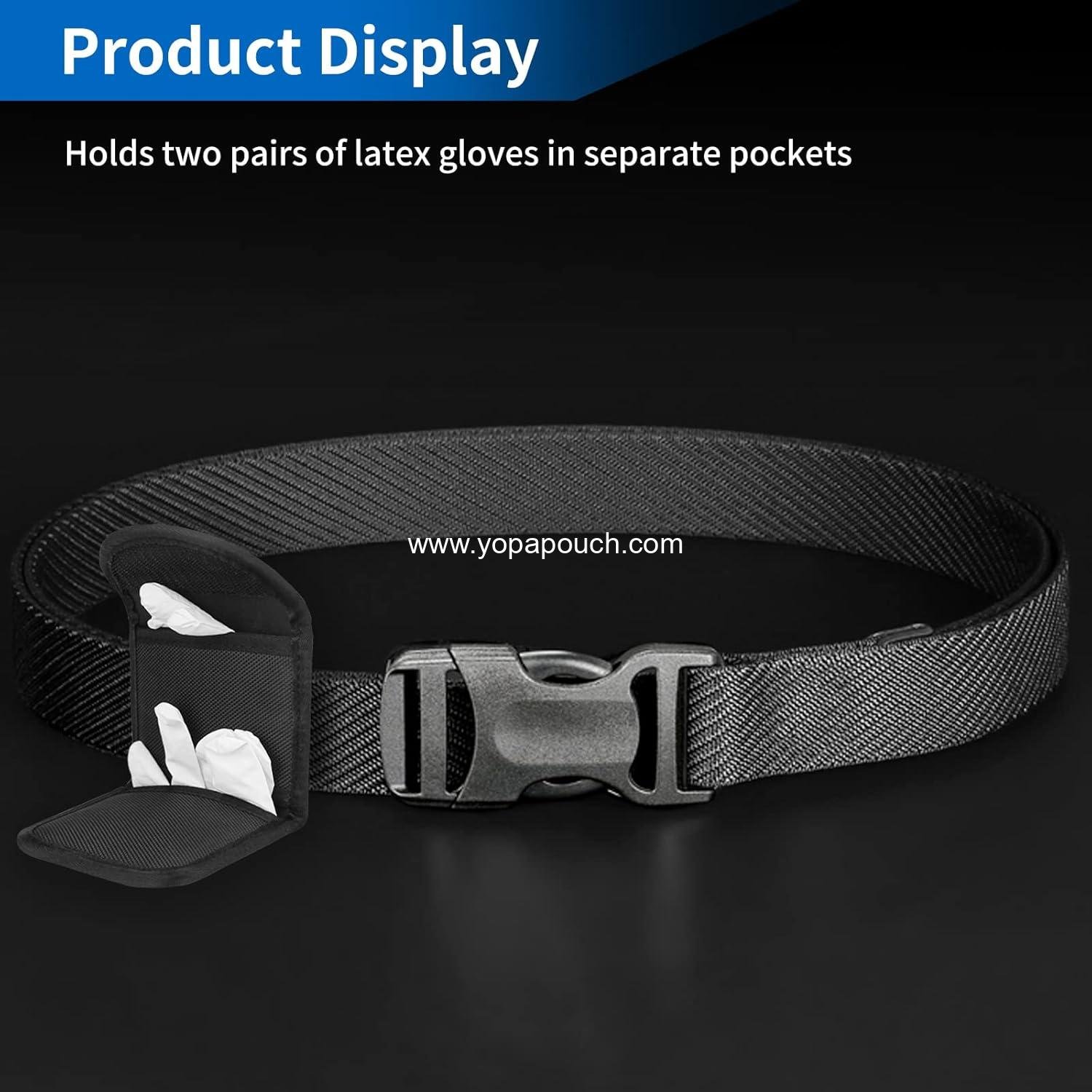 Wholesale Double Glove Pouch for Duty Belt, 1680D Nylon Latex Disposable Holder for Police Firefighters Manufacturer