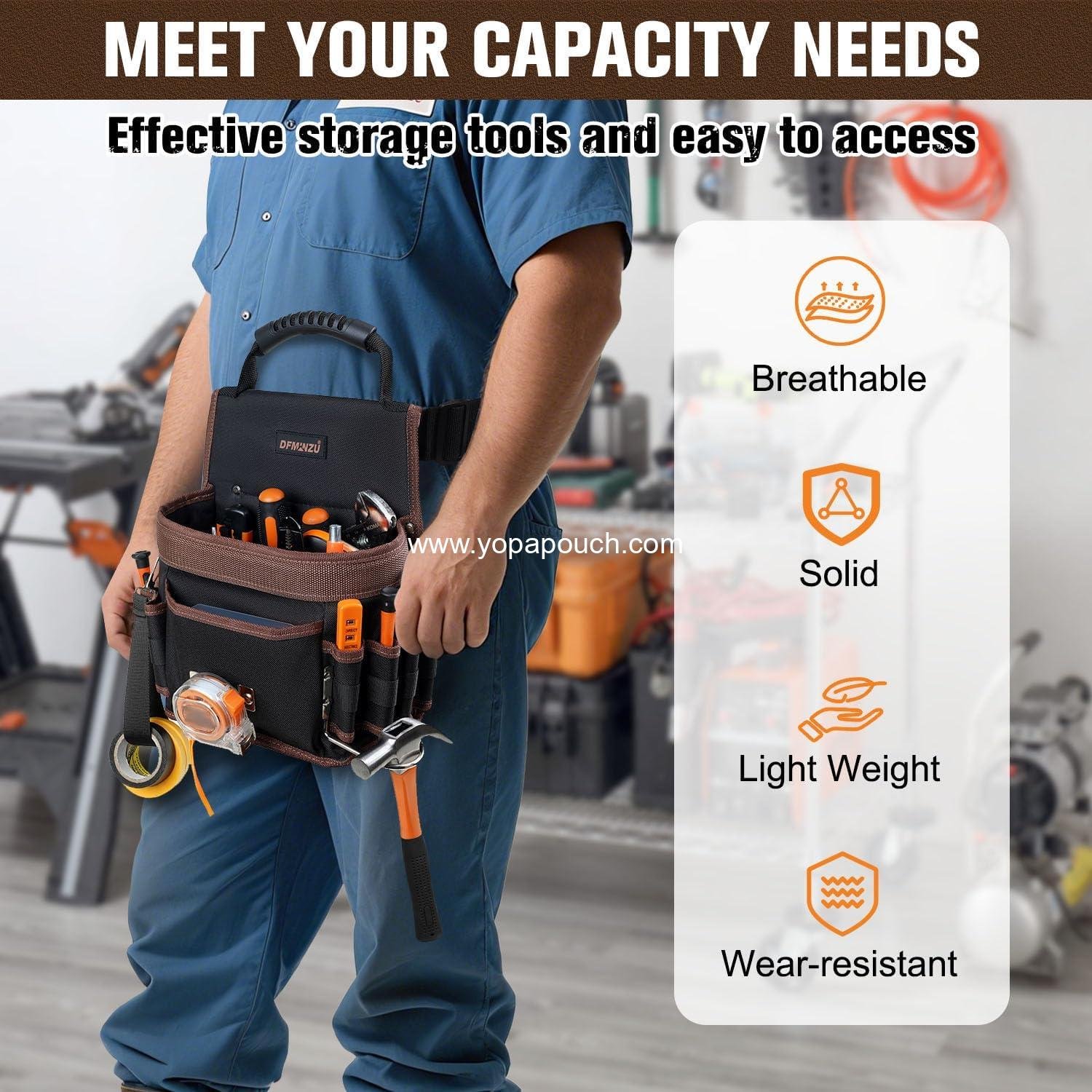 Wholesale Adjustable Tool Pouch with 10 Pockets and Hammer Holder for Electricians, Carpenters, Plumbers, and HVAC Technicians - OEM Supplier Wholesale Adjustable Tool Pouch with 10 Pockets and Hammer Holder for Electricians, Carpenters, Plumbers, and HVAC Technicians - OEM Supplier