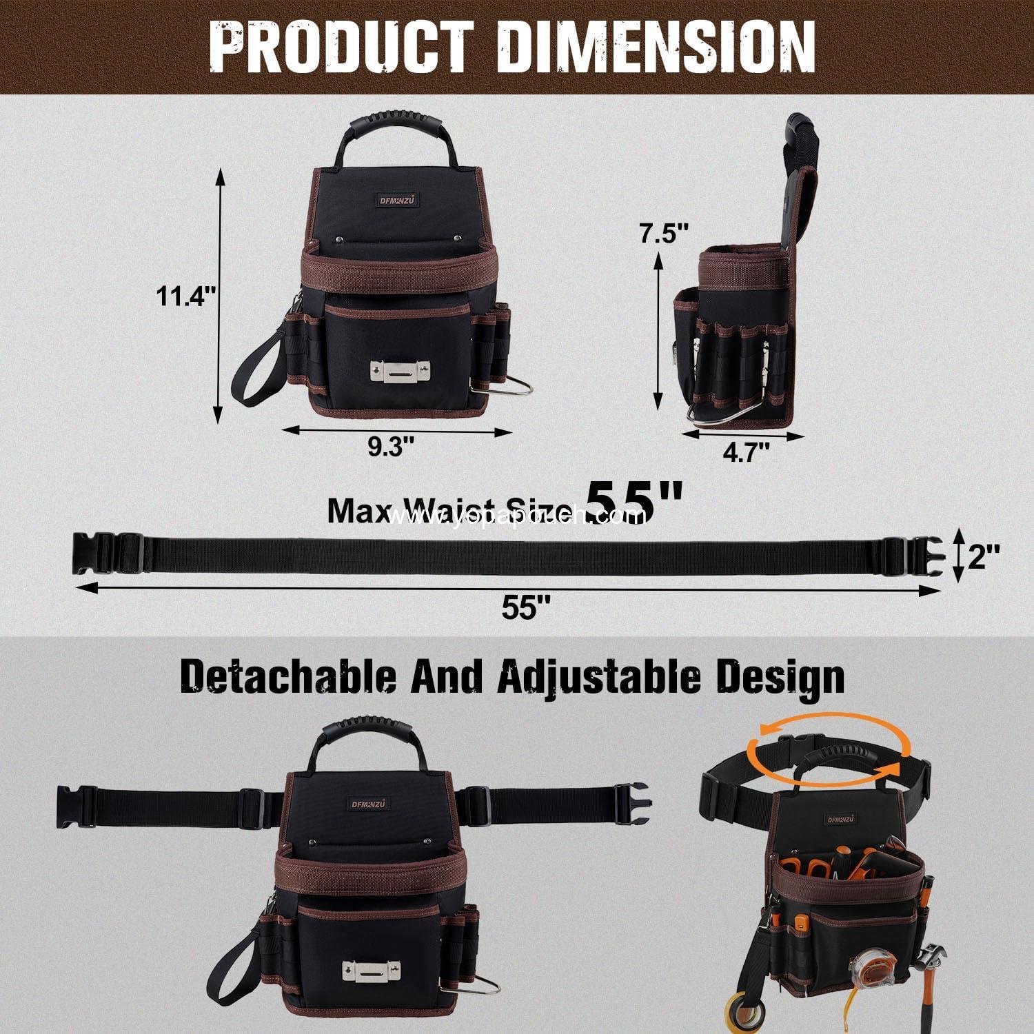 Wholesale Adjustable Tool Pouch with 10 Pockets and Hammer Holder for Electricians, Carpenters, Plumbers, and HVAC Technicians - OEM Supplier Wholesale Adjustable Tool Pouch with 10 Pockets and Hammer Holder for Electricians, Carpenters, Plumbers, and HVAC Technicians - OEM Supplier