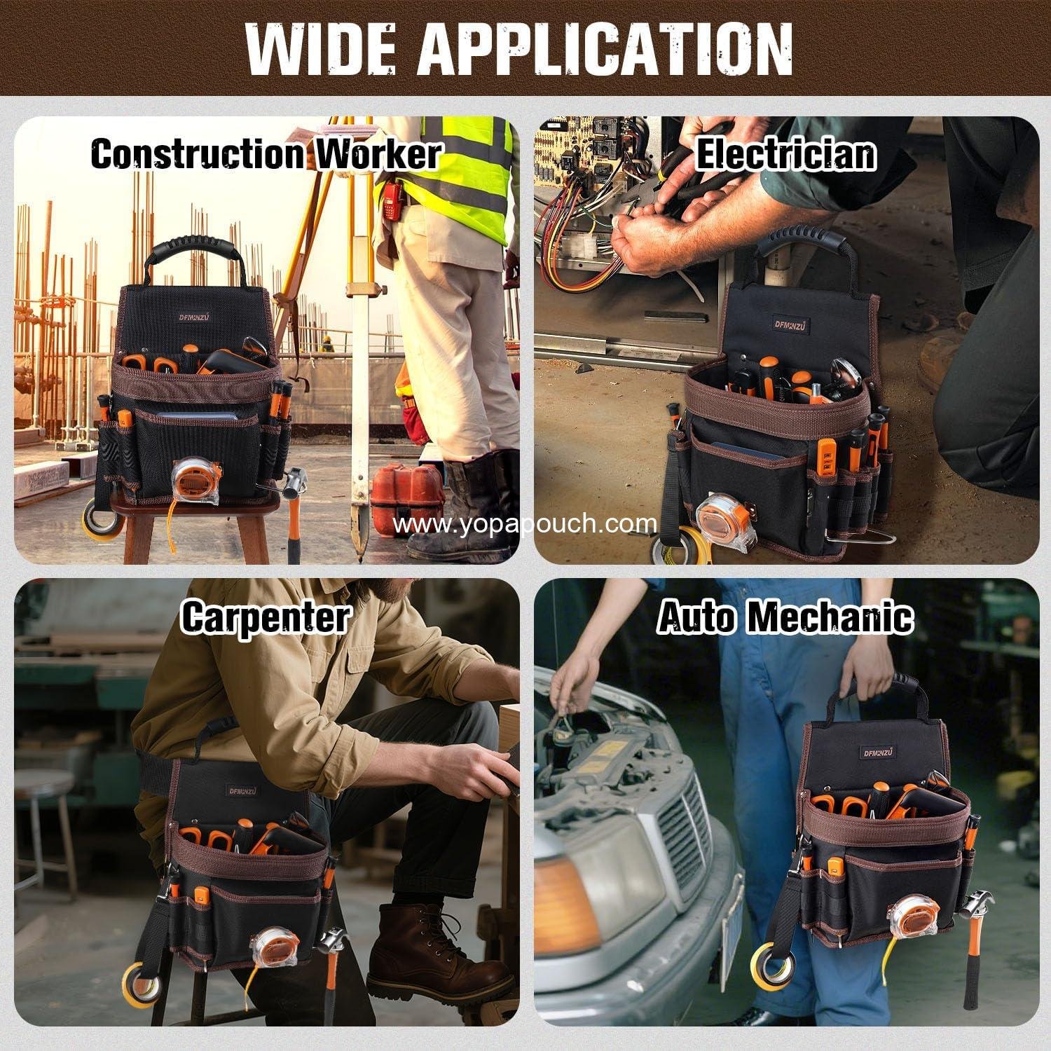 Wholesale Adjustable Tool Pouch with 10 Pockets and Hammer Holder for Electricians, Carpenters, Plumbers, and HVAC Technicians - OEM Supplier Wholesale Adjustable Tool Pouch with 10 Pockets and Hammer Holder for Electricians, Carpenters, Plumbers, and HVAC Technicians - OEM Supplier