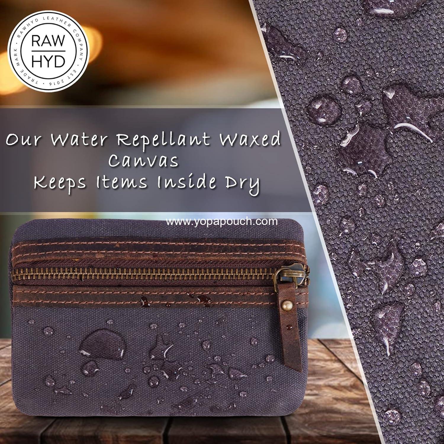 Wholesale Waxed Canvas EDC Pocket Organizer - Multi-Tool Back Pocket Pouch for Phone, Notebook, Pen & EDC Gear - Water-Repellent Leather Tool Pouch, Sizes: 6” x 4” & 7” x 5”, Supplier