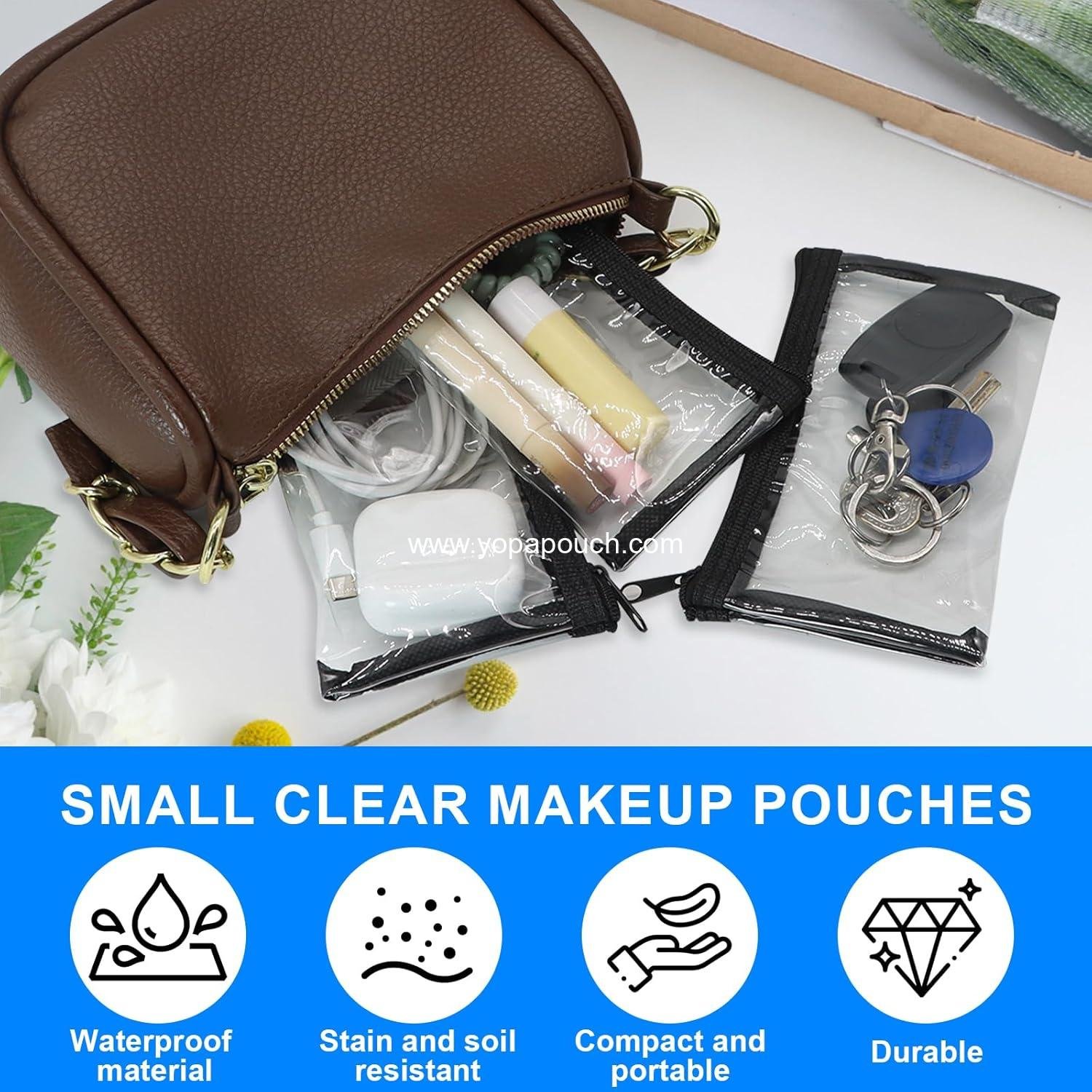 Wholesale Small Clear Makeup Pouches - 5 Pcs Mini Waterproof Cosmetic Bag with Zipper for Daily Use or Travel to Organize Small Items - Supplier