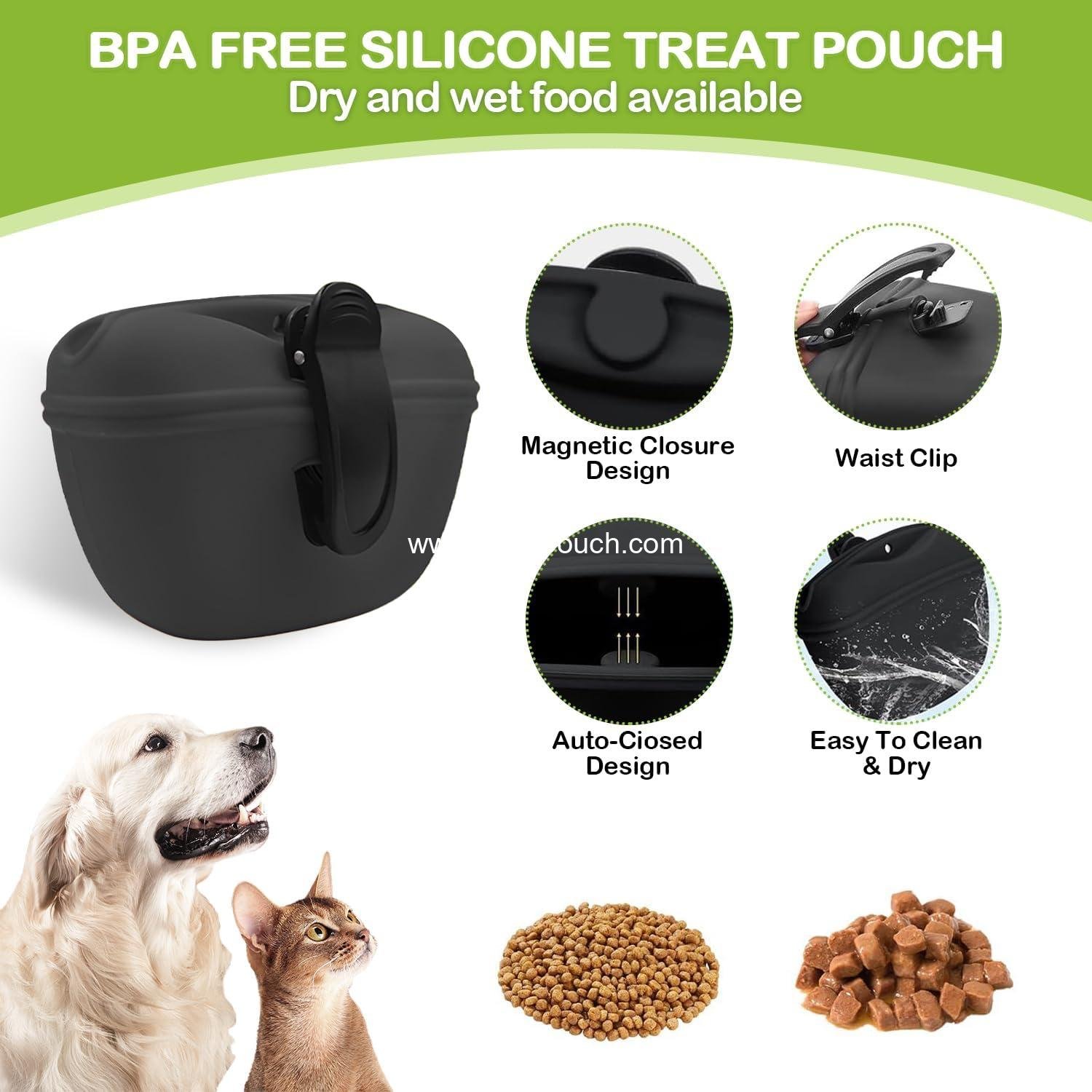 OEM Dog Treat Pouch for Pet Training - Training Kit with Treat Bag, Clicker, Silicone Bag, 2-in-1 Whistle, Collapsible Bowl, and Poop Bags - Wholesale Supplier