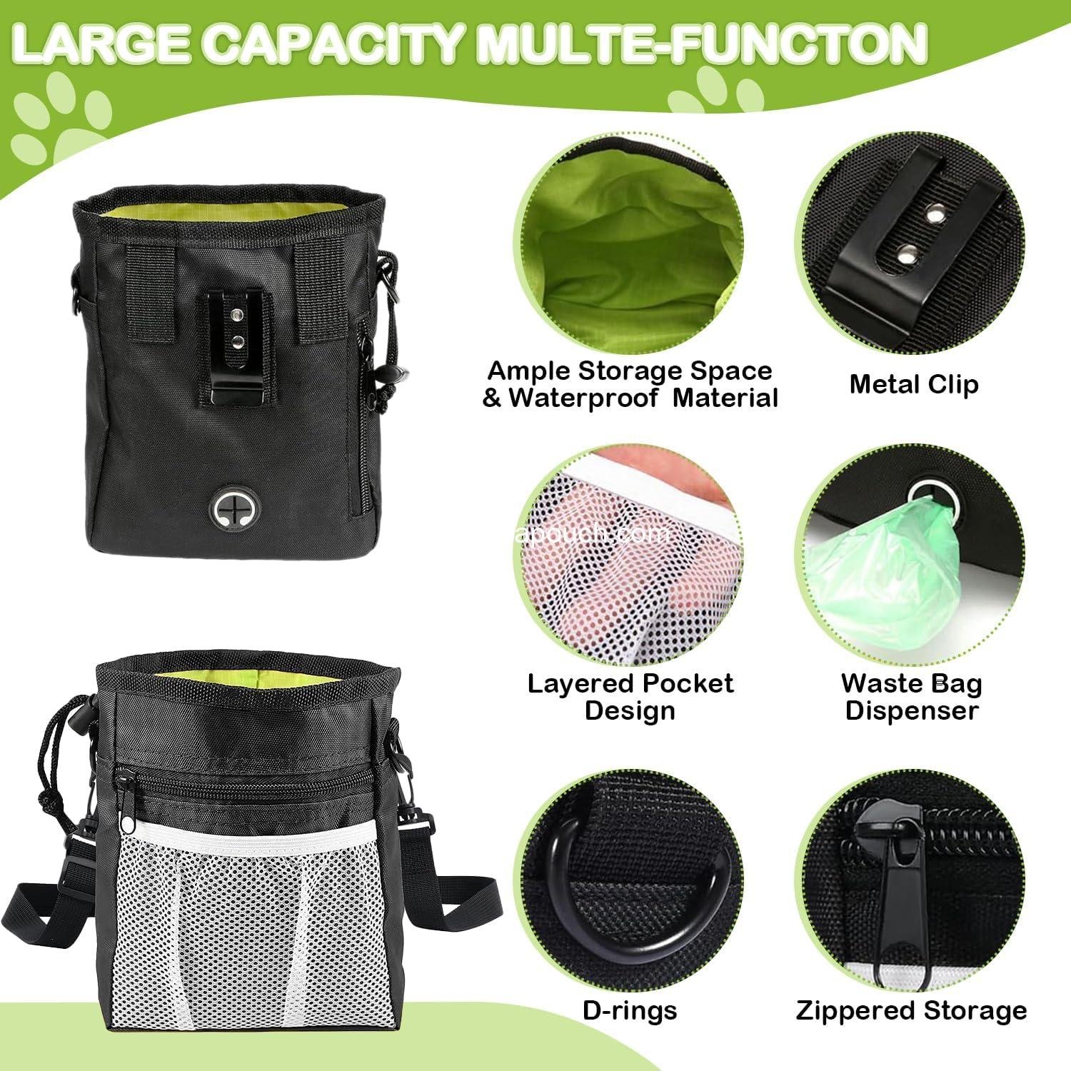 OEM Dog Treat Pouch for Pet Training - Training Kit with Treat Bag, Clicker, Silicone Bag, 2-in-1 Whistle, Collapsible Bowl, and Poop Bags - Wholesale Supplier