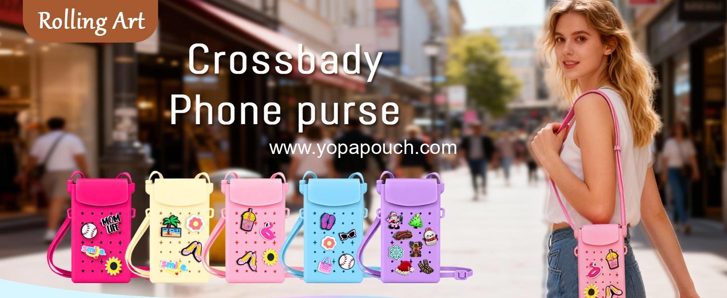 OEM Silicone Crossbody Bag for Women with Magnetic Closure, Adjustable Strap Fits iPhone, Cute Mini Phone Crossbody Bag with DIY Charms for Travel, Beach, Stocking Stuffer Gift Supplier