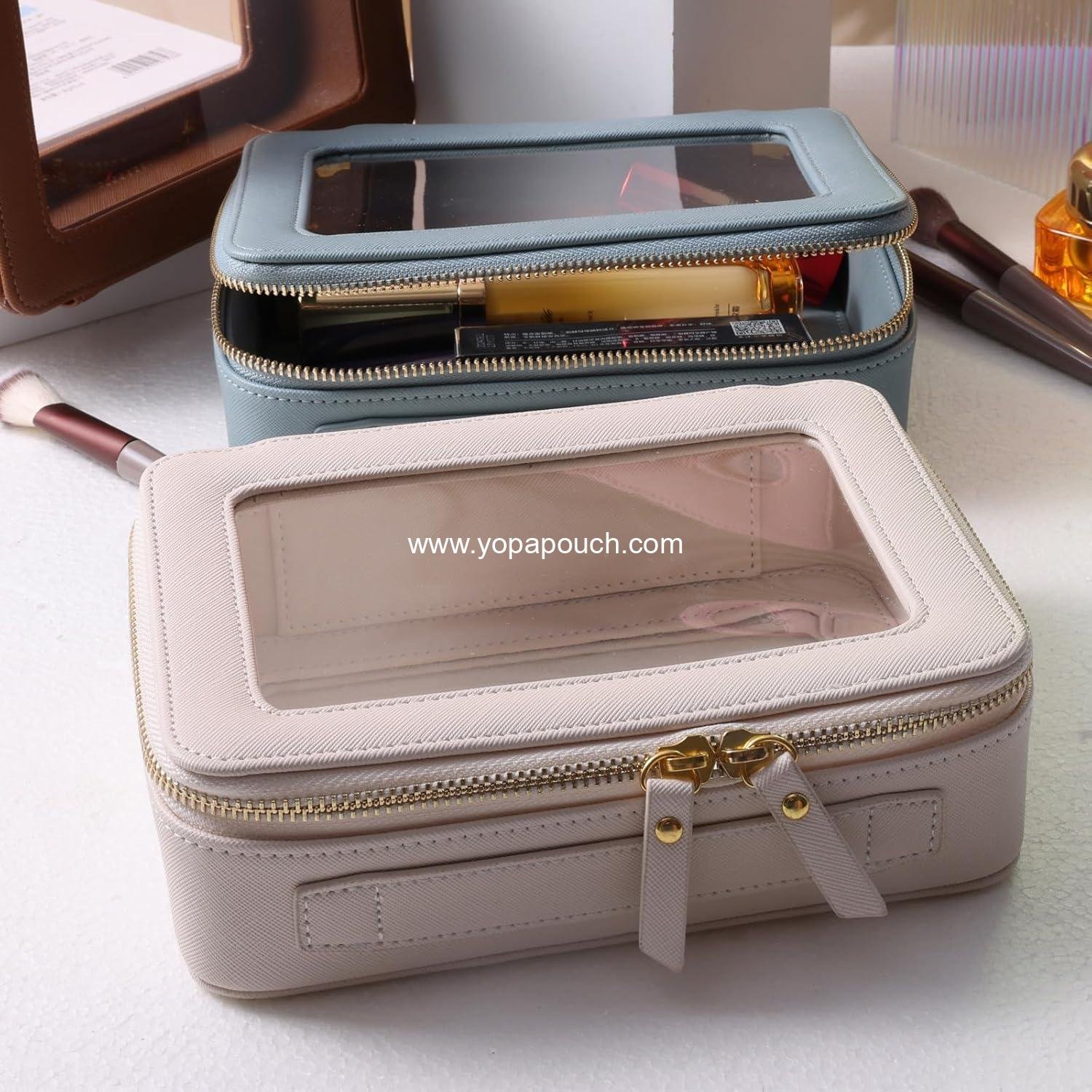 Wholesale waterproof cosmetic organizer toiletry bag with large opening and handle for traveling supplier