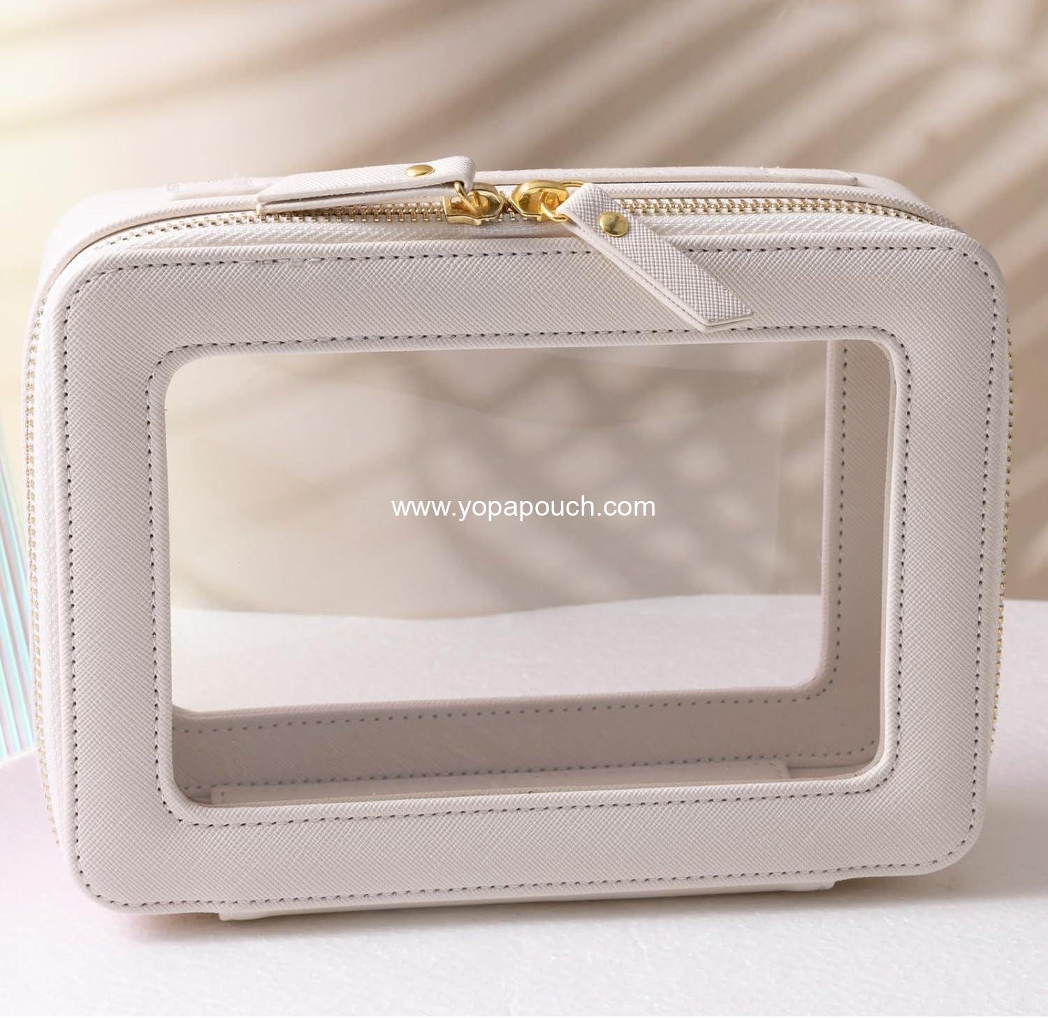 Wholesale waterproof cosmetic organizer toiletry bag with large opening and handle for traveling supplier