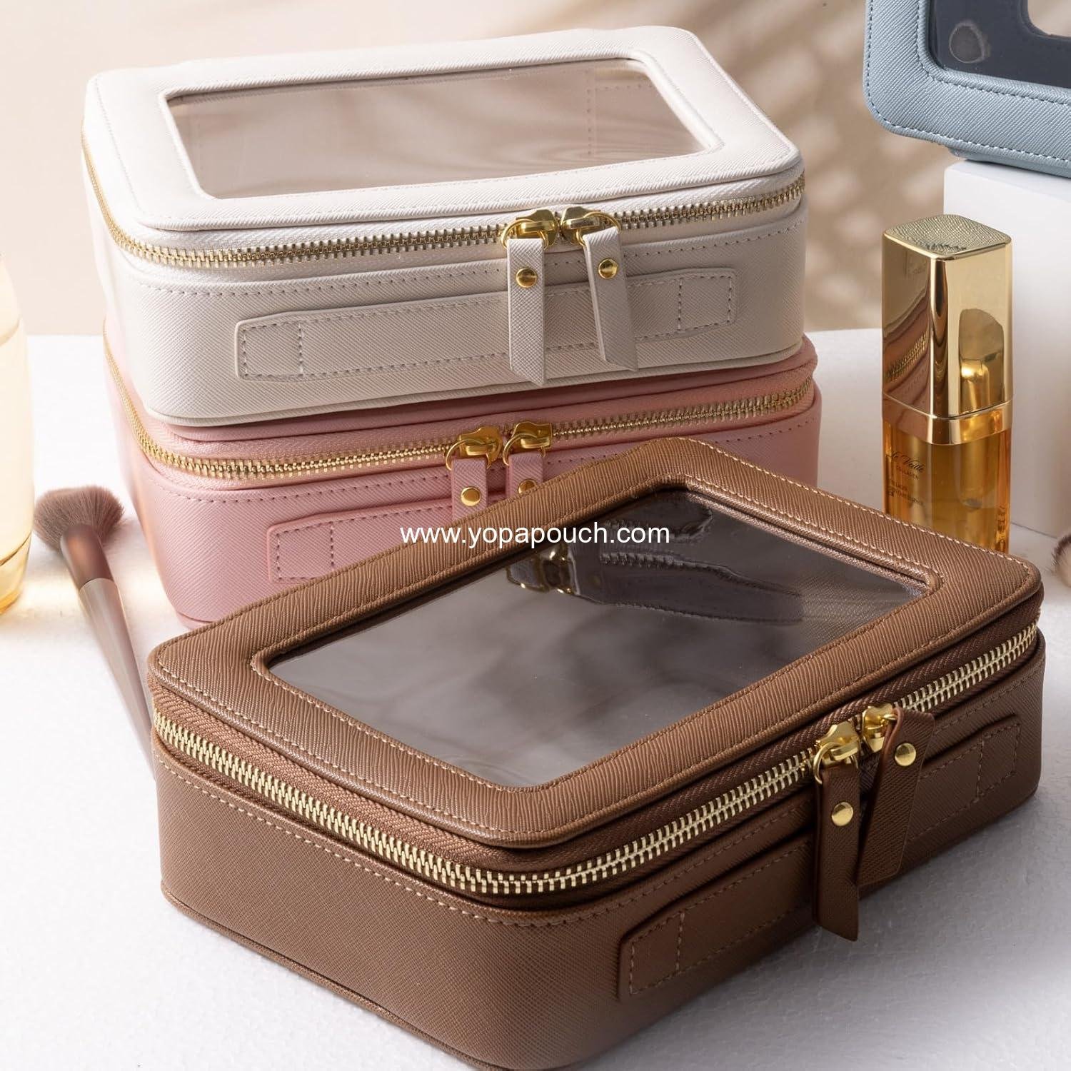 Wholesale waterproof cosmetic organizer toiletry bag with large opening and handle for traveling supplier