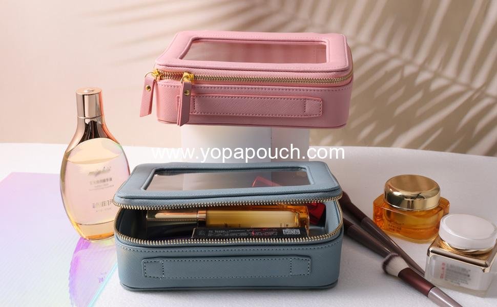Wholesale waterproof cosmetic organizer toiletry bag with large opening and handle for traveling supplier