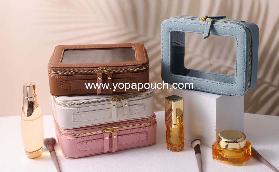 Wholesale waterproof cosmetic organizer toiletry bag with large opening and handle for traveling supplier