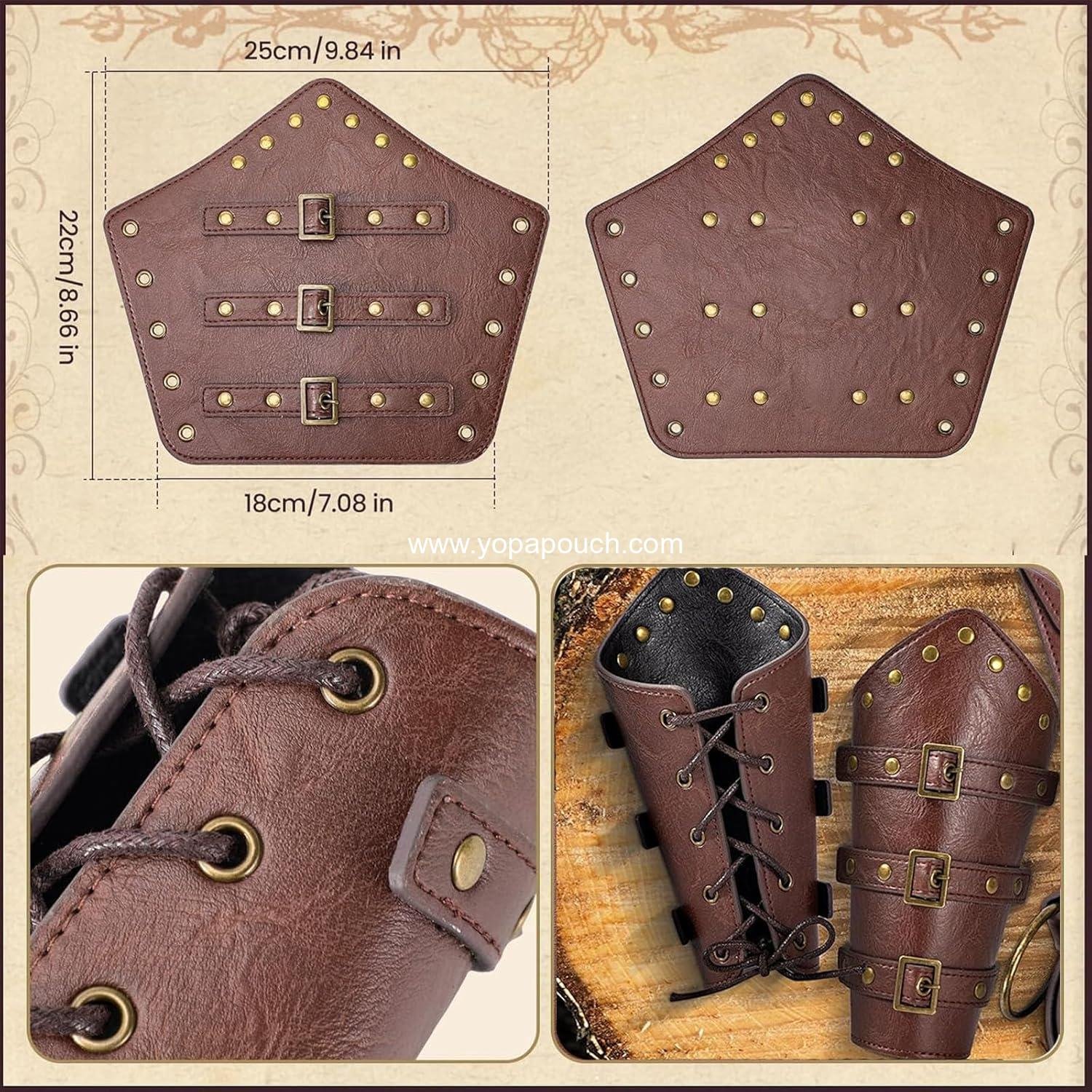 Wholesale Renaissance Belt Pouch Purse Viking Bracer Hook Halloween Set Medieval Festival Costume Accessory Casual Fanny Pack Waist Bag 25cm Supplier