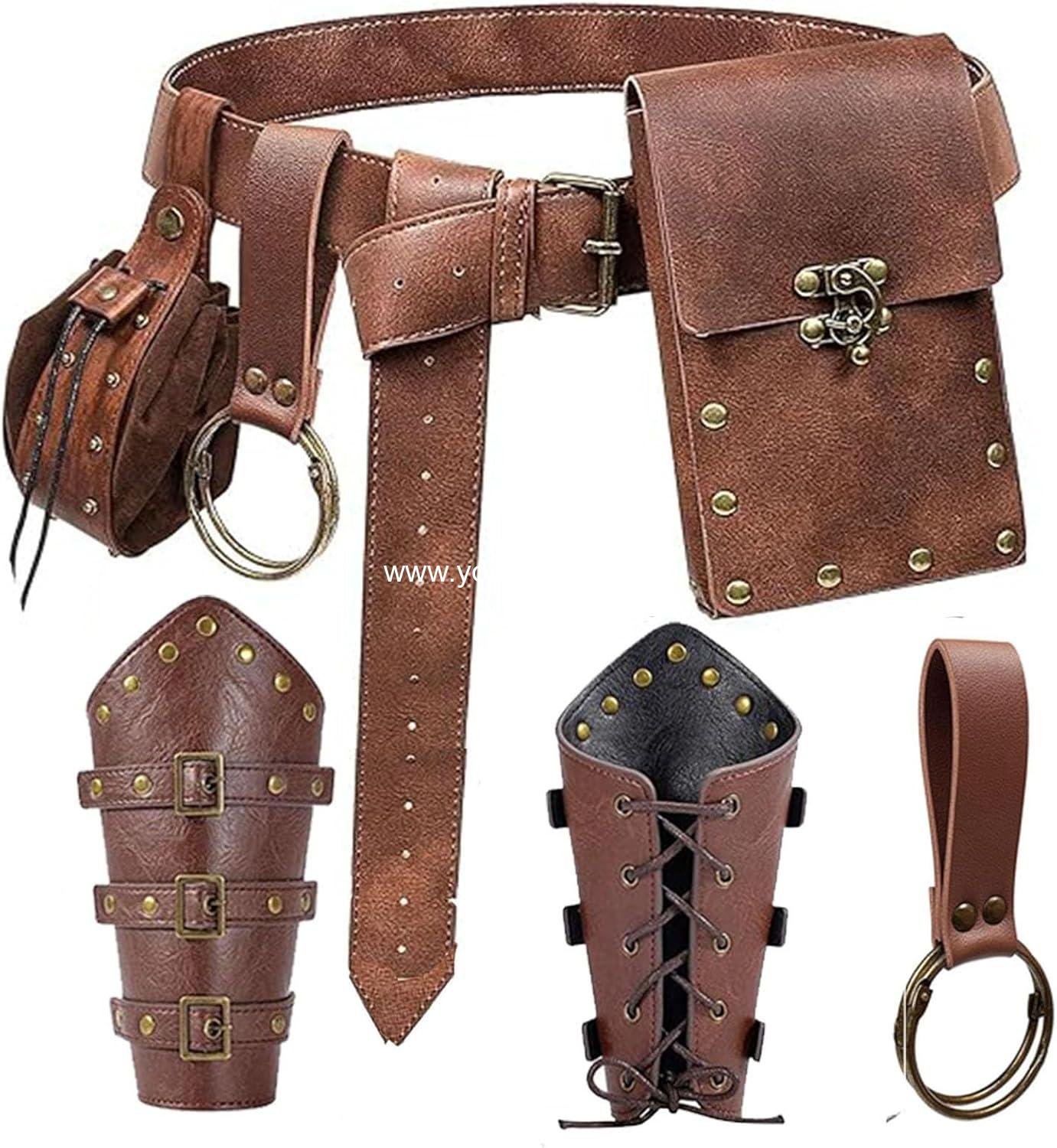Wholesale Renaissance Belt Pouch Purse Viking Bracer Hook Halloween Set Medieval Festival Costume Accessory Casual Fanny Pack Waist Bag 25cm Supplier