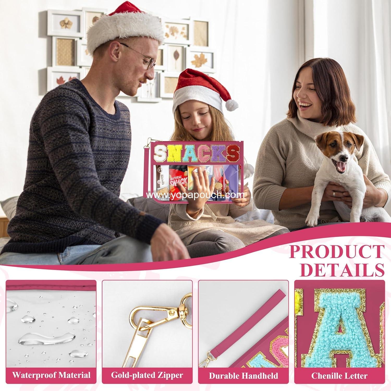 Wholesale Waterproof Cosmetic Tote Bag - Clear Chenille Letter Zipper Pouch for Travel & Makeup, Ideal for Women & Girls (Red) Supplier Wholesale Waterproof Cosmetic Tote Bag - Clear Chenille Letter Zipper Pouch for Travel & Makeup, Ideal for Women & Girls (Red) Supplier