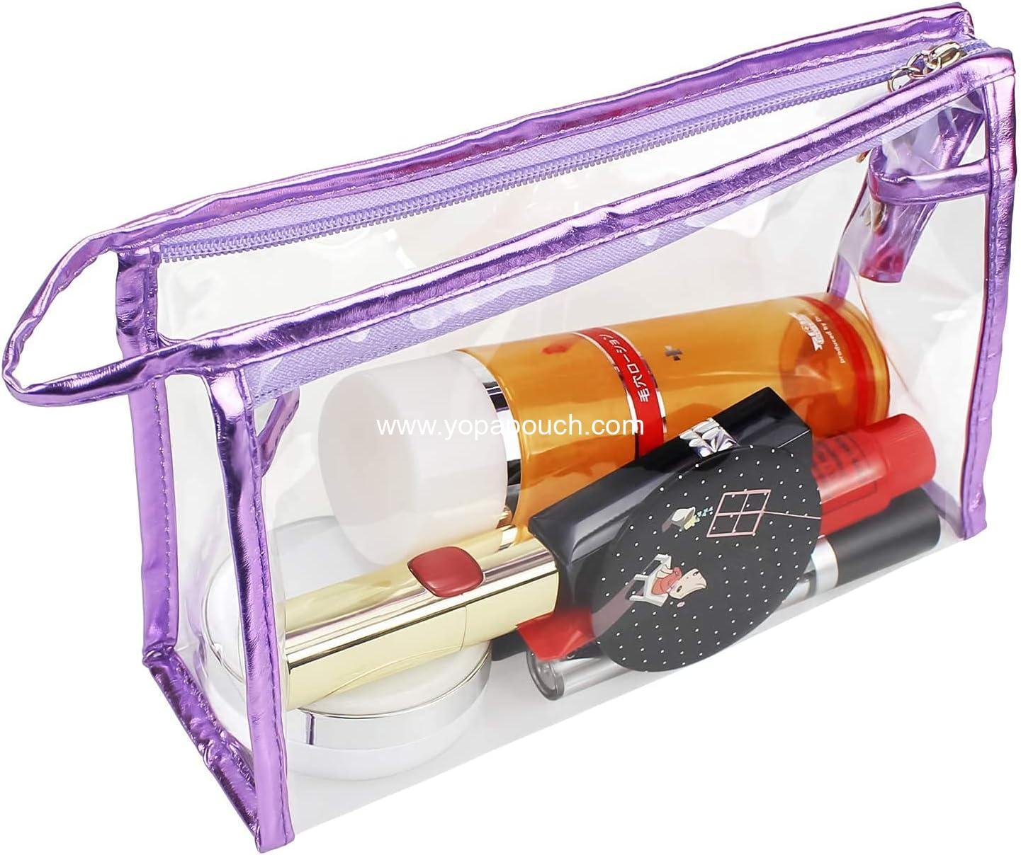 Wholesale Clear Waterproof Cosmetic Bags - 5 Pcs PVC Transparent Makeup Organizing Pouches with Zipper for Travel, Toiletries, and Vacation Supplier