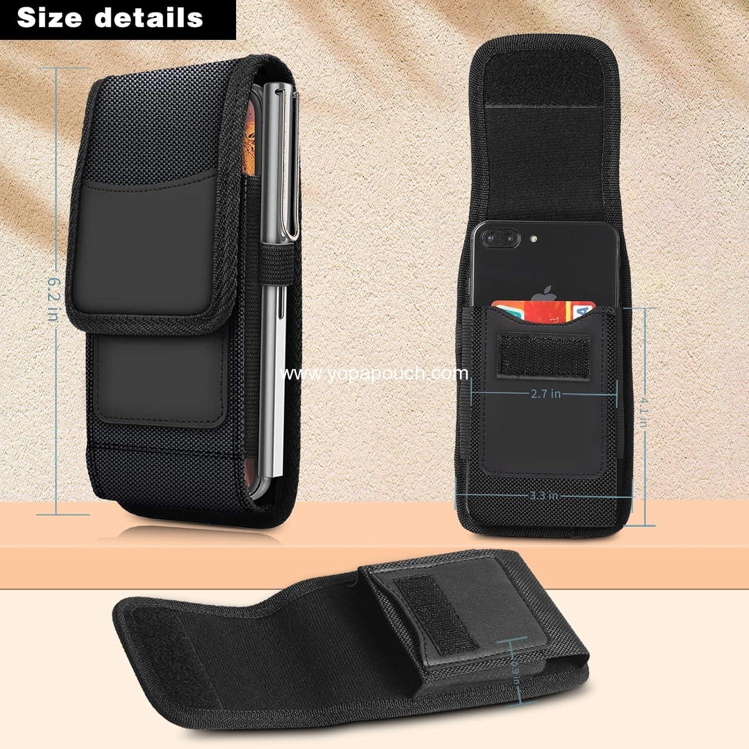Wholesale Phone Holster for Galaxy S4 Mini A3 A5 2016 2017, Belt Clip Carrying Case Pouch with Card Holder for iPhone 5 6 7/8/SE 2022 12 13 Mini, Black Supplier