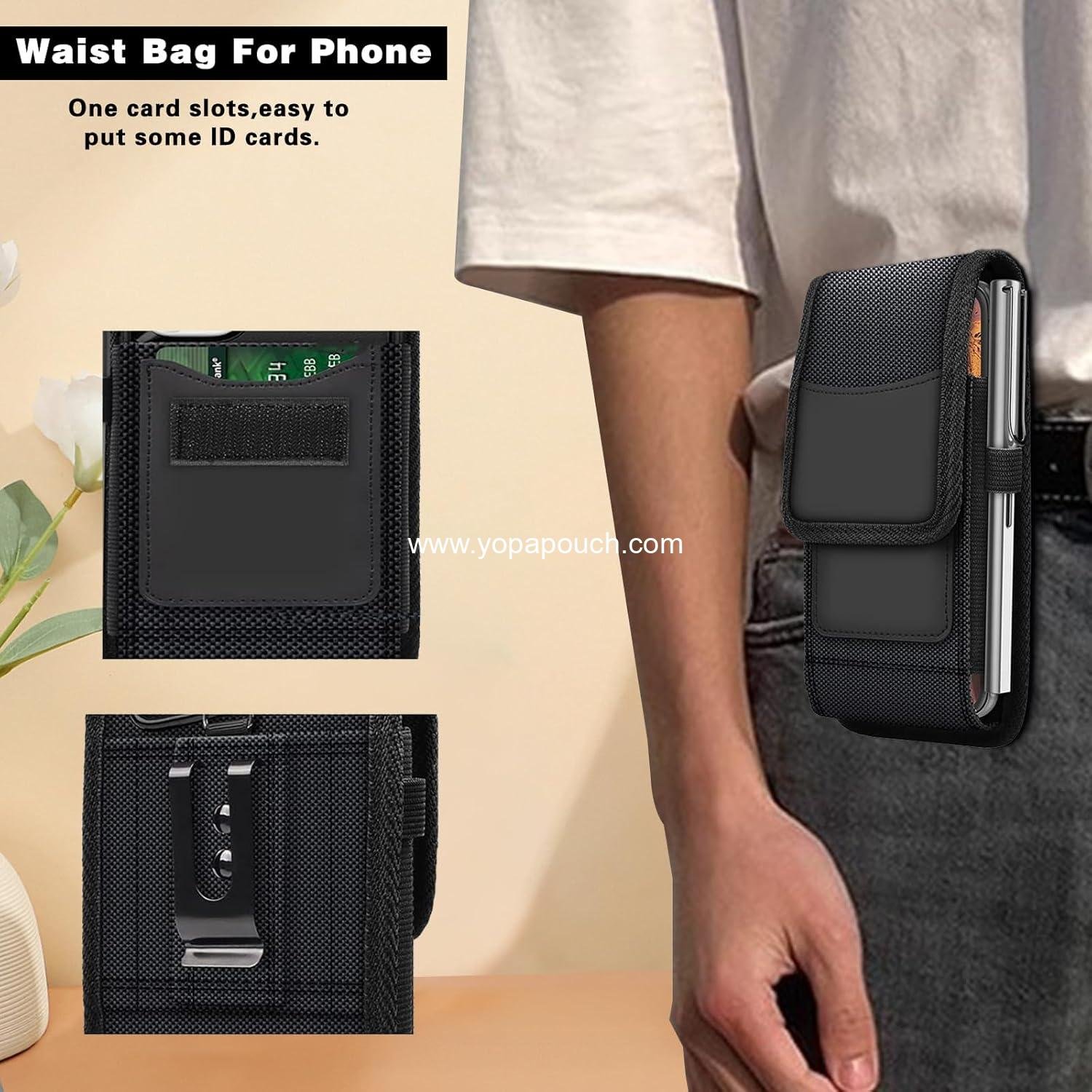 Wholesale Phone Holster for Galaxy S4 Mini A3 A5 2016 2017, Belt Clip Carrying Case Pouch with Card Holder for iPhone 5 6 7/8/SE 2022 12 13 Mini, Black Supplier