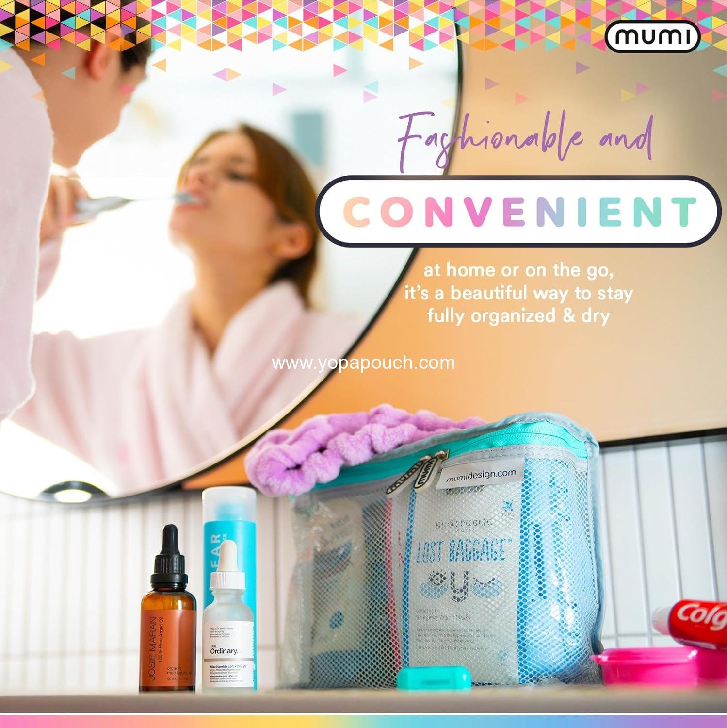 OEM Travel Toiletry Bag Set of 3 – Clear TSA Approved Makeup Organizer Pouches for Skincare, Cosmetics, and Travel Accessories – Water-Resistant and Reusable - Gray - Supplier