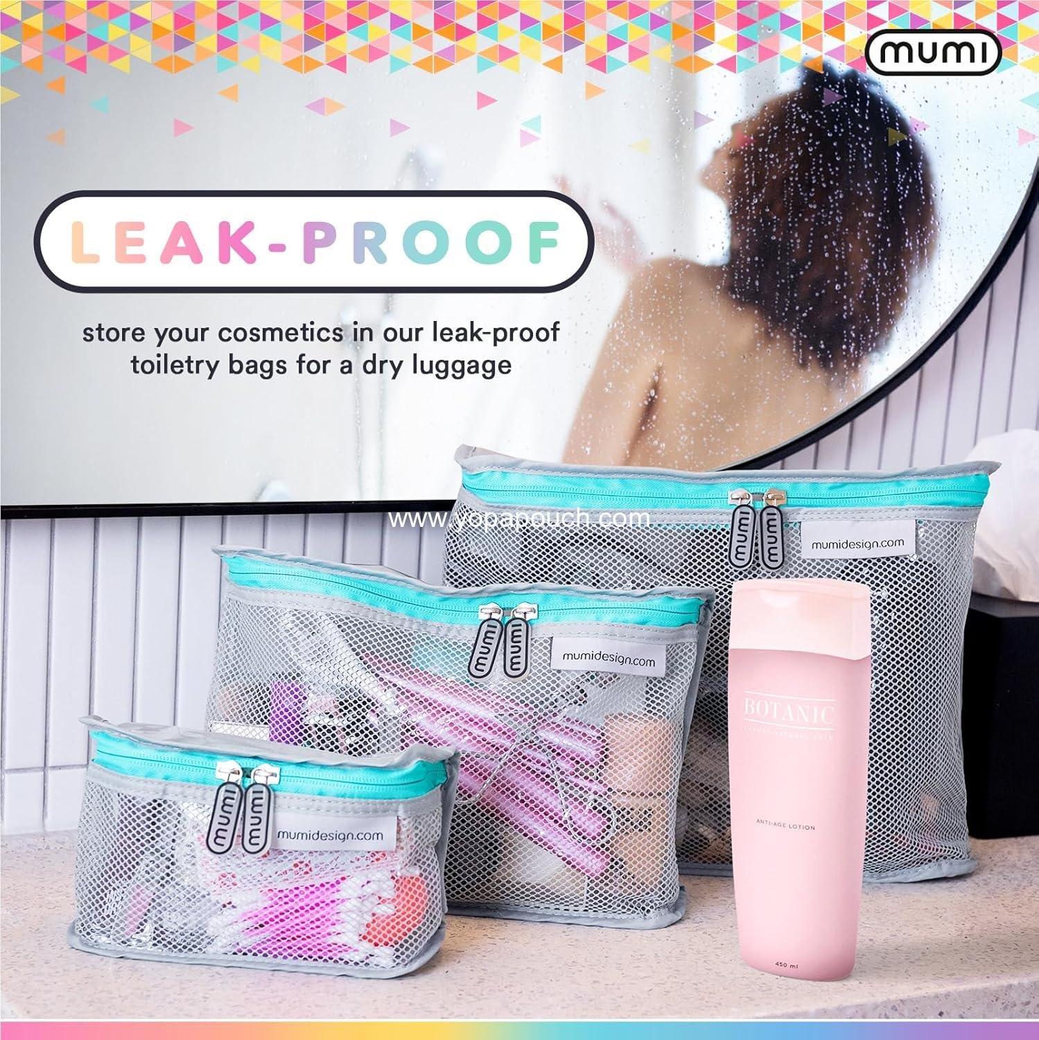 OEM Travel Toiletry Bag Set of 3 – Clear TSA Approved Makeup Organizer Pouches for Skincare, Cosmetics, and Travel Accessories – Water-Resistant and Reusable - Gray - Supplier