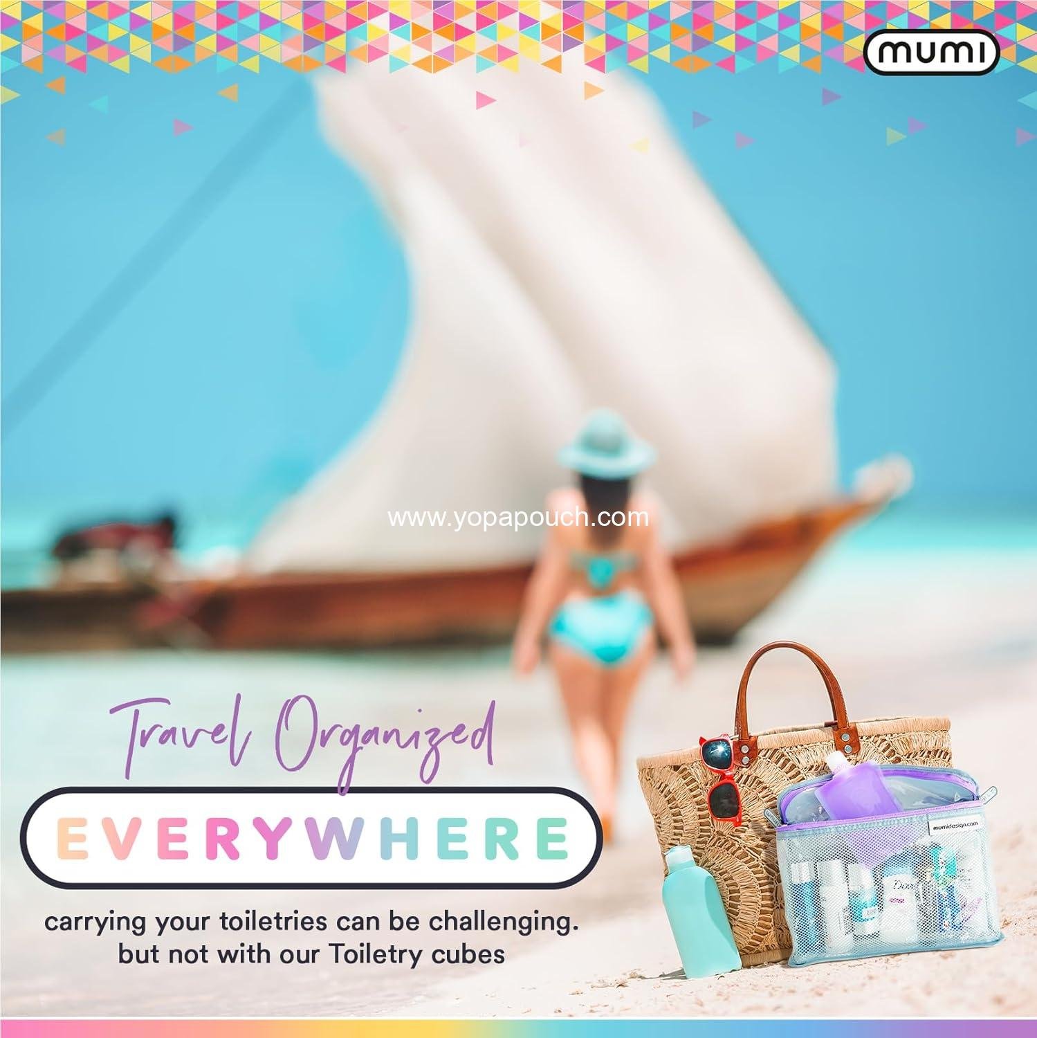 OEM Travel Toiletry Bag Set of 3 – Clear TSA Approved Makeup Organizer Pouches for Skincare, Cosmetics, and Travel Accessories – Water-Resistant and Reusable - Gray - Supplier