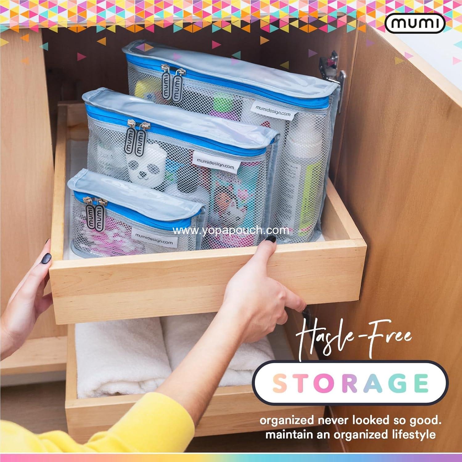 OEM Travel Toiletry Bag Set of 3 – Clear TSA Approved Makeup Organizer Pouches for Skincare, Cosmetics, and Travel Accessories – Water-Resistant and Reusable - Gray - Supplier