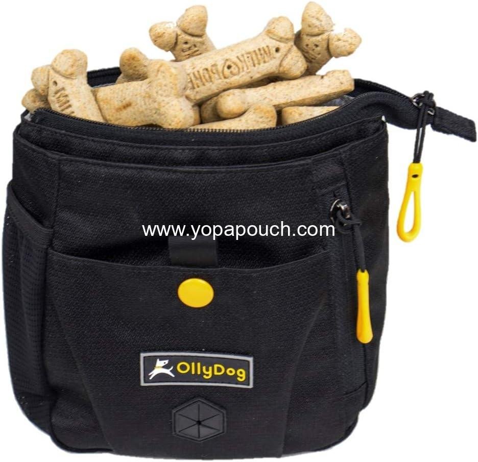 OEM Hands-Free Dog Training Treat Pouch | Fanny Hip Pack with Zipper Closure & Built-in Poop Bag Dispenser | Removable Waist Clip (Raven) | Wholesale Supplier